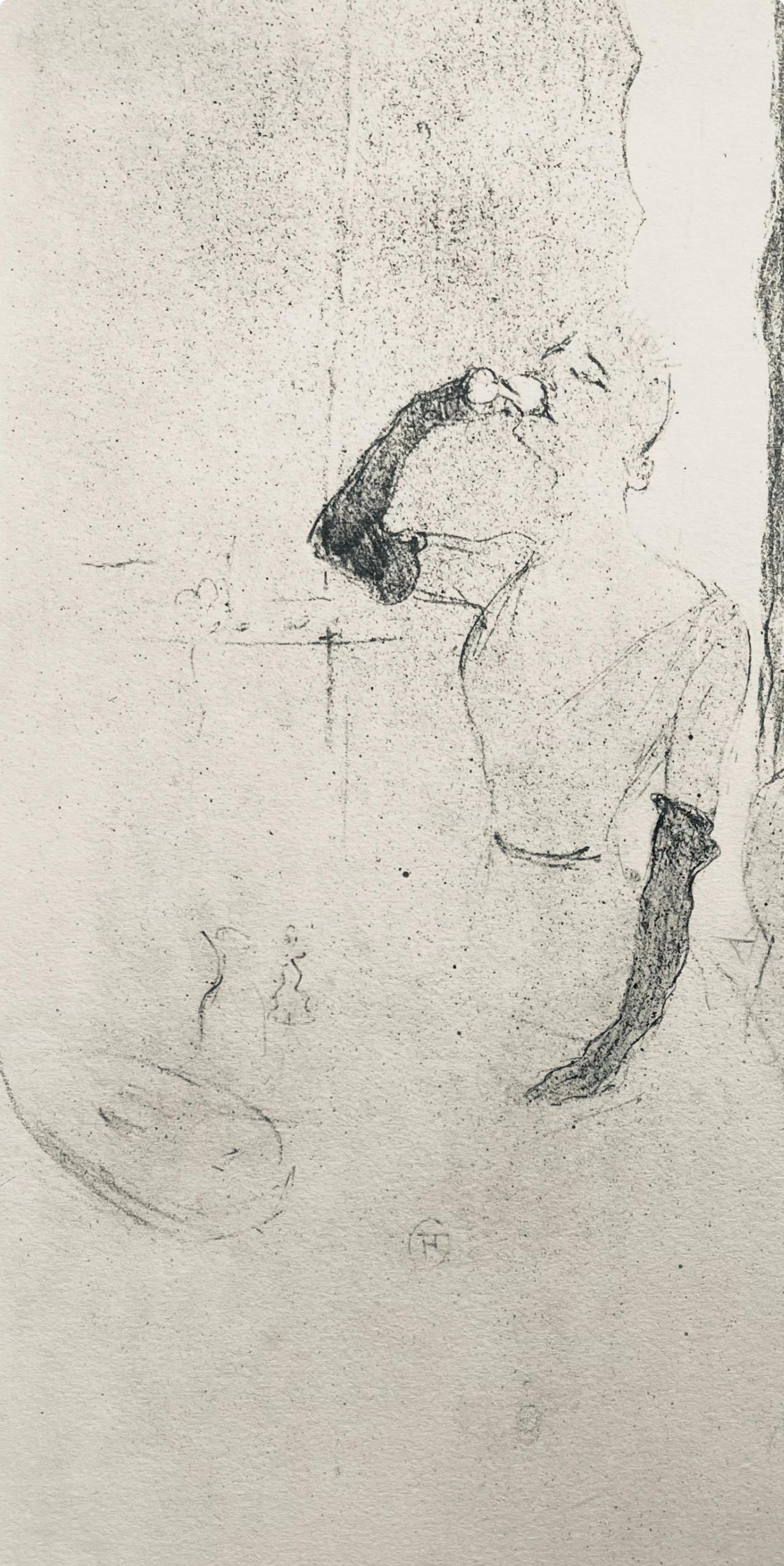 Toulouse-Lautrec, Composition, Yvette Guilbert vue de Toulouse-Lautrec (après) - Post-impressionnisme Print par Henri de Toulouse-Lautrec