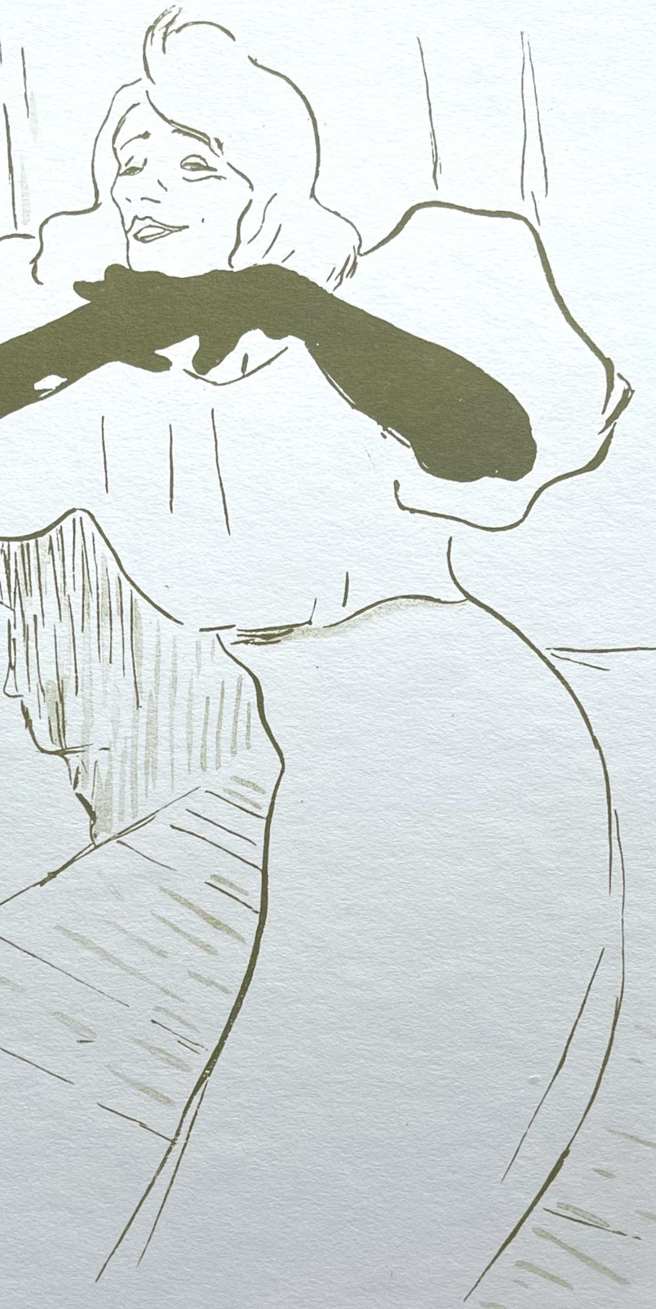 Toulouse-Lautrec, Composition, Yvette Guilbert vue de Toulouse-Lautrec (après) - Post-impressionnisme Print par Henri de Toulouse-Lautrec