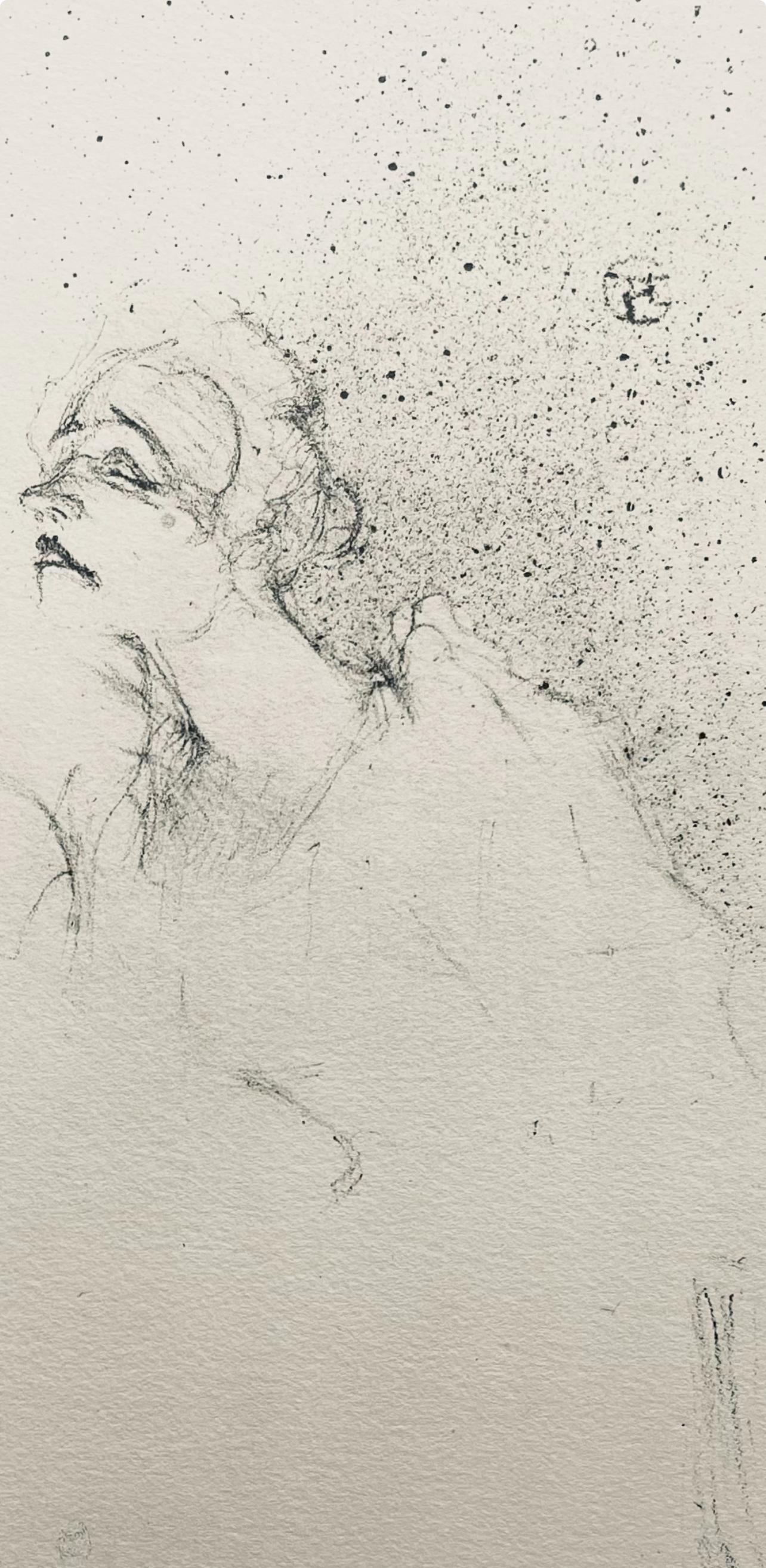 Toulouse-Lautrec, Composition, Yvette Guilbert vue de Toulouse-Lautrec (après) - Post-impressionnisme Print par Henri de Toulouse-Lautrec