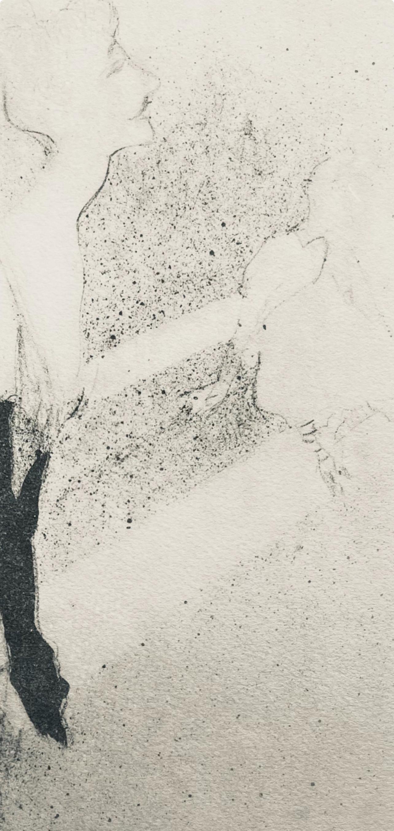 Toulouse-Lautrec, Composition, Yvette Guilbert vue de Toulouse-Lautrec (après) - Beige Landscape Print par Henri de Toulouse-Lautrec