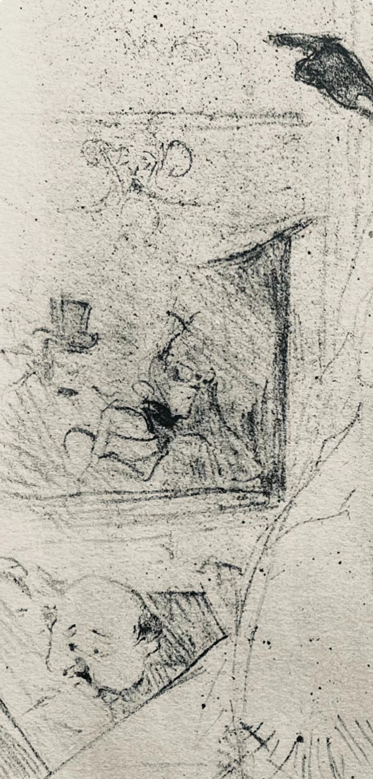 Toulouse-Lautrec, Composition, Yvette Guilbert vue par Toulouse-Lautrec (after) - Beige Landscape Print by Henri de Toulouse-Lautrec