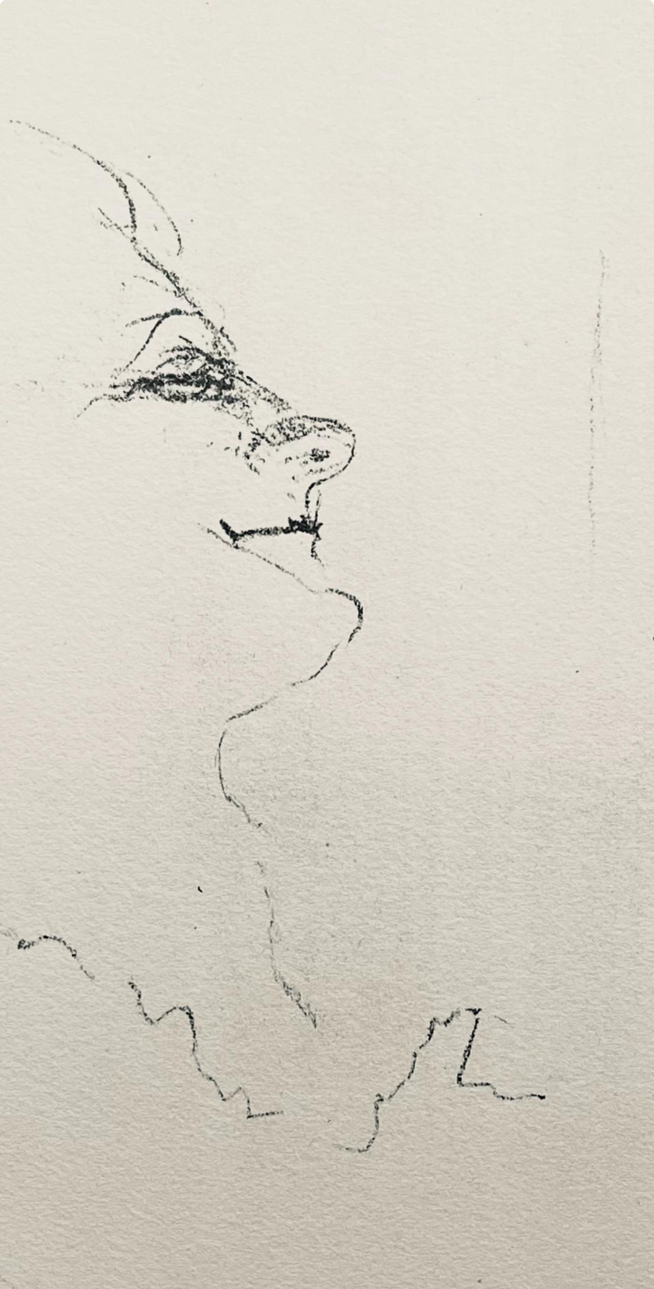 Toulouse-Lautrec, Composition, Yvette Guilbert vue par Toulouse-Lautrec (after) - Beige Landscape Print by Henri de Toulouse-Lautrec