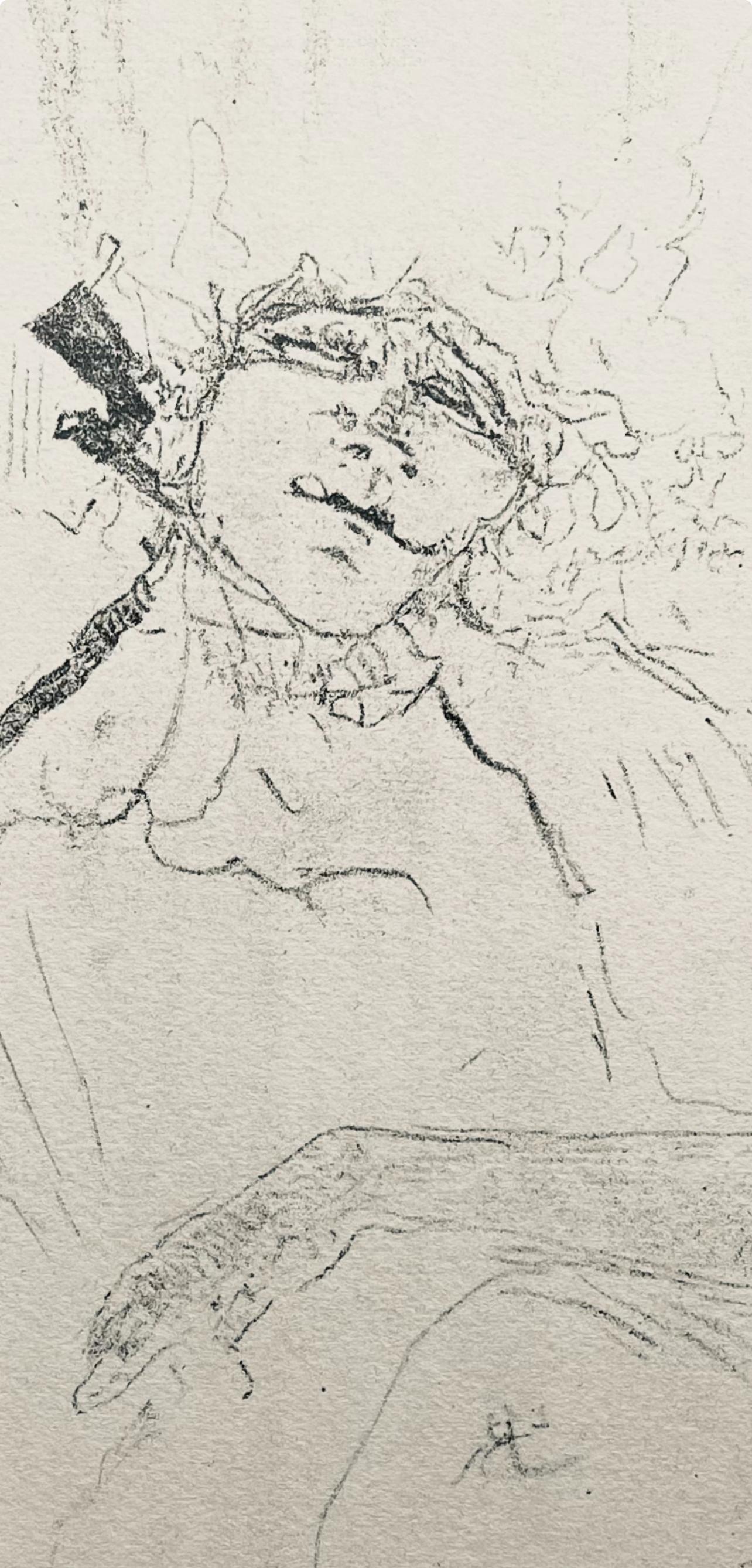 Lithograph and stencil on vélin Rives BFK paper.  Unsigned and unnumbered, as issued. Good Condition; never framed or matted. Notes: From the folio, Yvette Guilbert vue par Toulouse-Lautrec, 1950. Published by Librairie Au Pont des Arts, Paris;