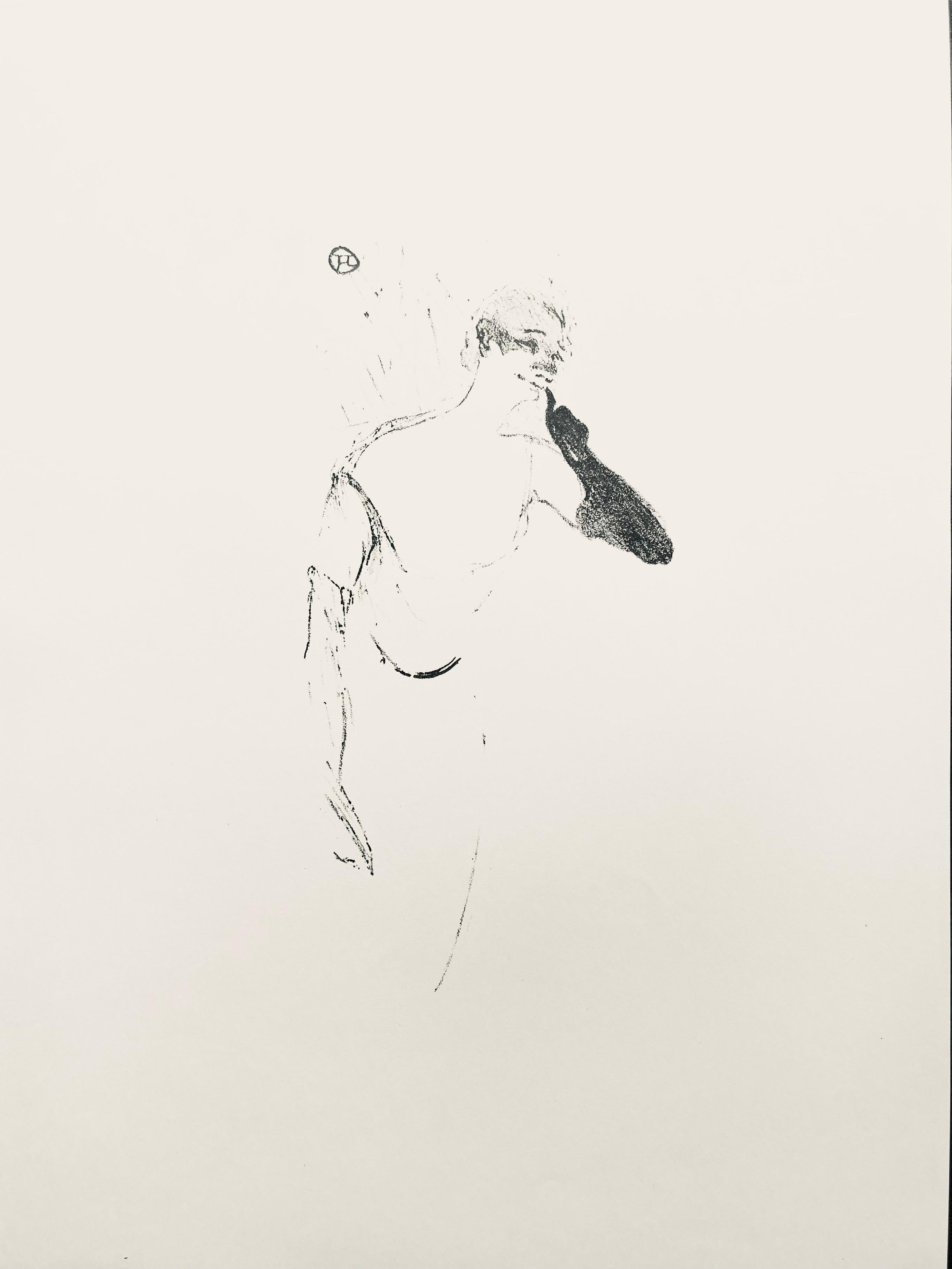 Lithographie und Schablone auf Vélin Rives BFK Papier.  Unsigniert und nicht nummeriert, wie ausgegeben. Guter Zustand; nie gerahmt oder mattiert. Anmerkungen: Aus dem Folio, Yvette Guilbert vue par Toulouse-Lautrec, 1950. Herausgegeben von der