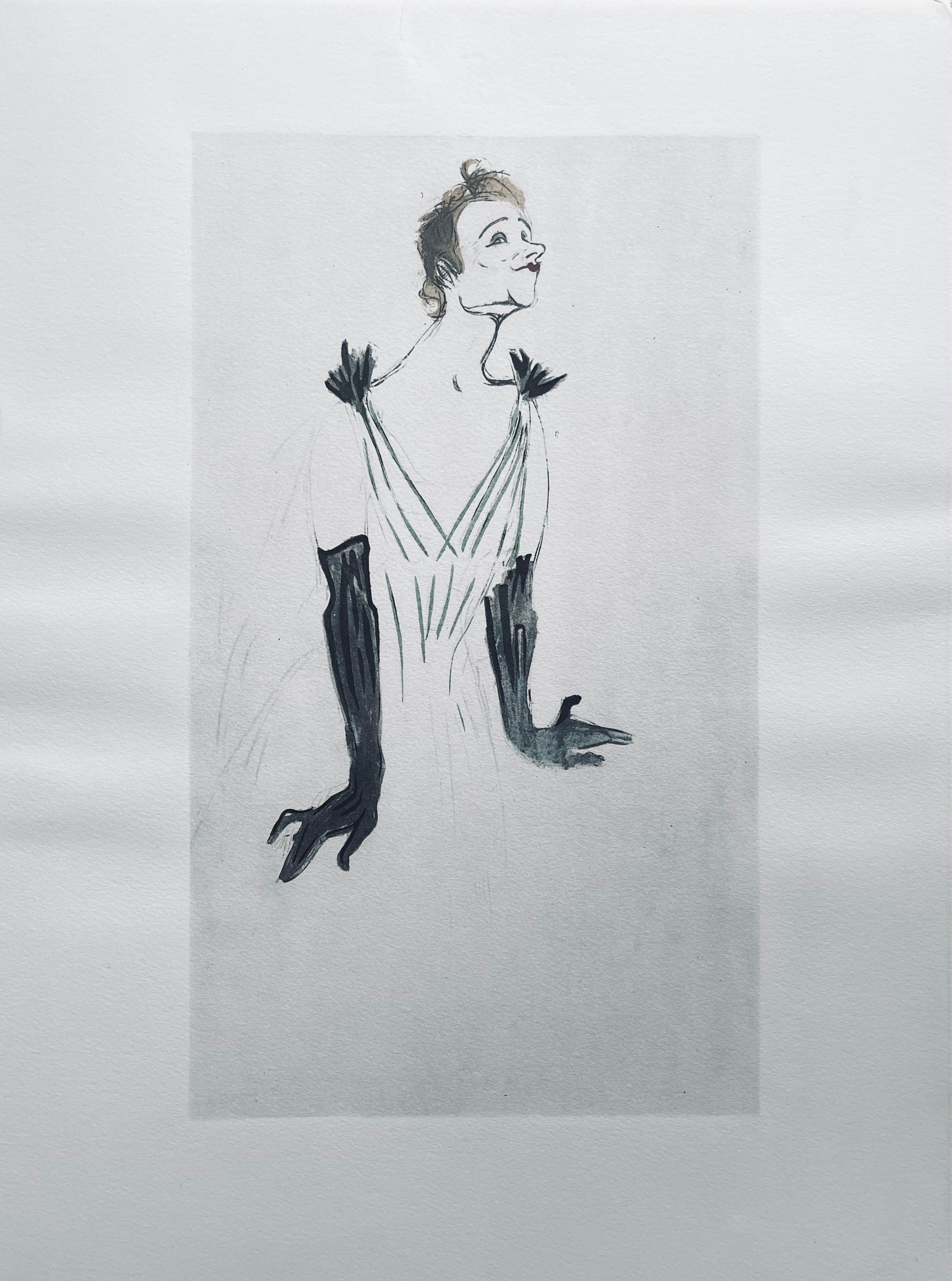 Toulouse-Lautrec, Composition, Yvette Guilbert vue par Toulouse-Lautrec (after) - Post-Impressionist Print by Henri de Toulouse-Lautrec