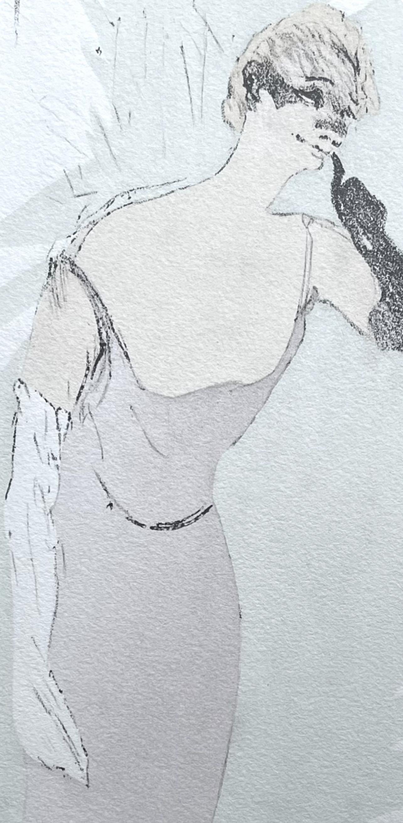 Lithographie et pochoir sur papier vélin Rives BFK.  Non signé et non numéroté, tel que publié. Bon état ; jamais encadré ni monté sur passe-partout. Notes : D'après l'in-folio, Yvette Guilbert vue par Toulouse-Lautrec, 1950. Publié par la Librairie
