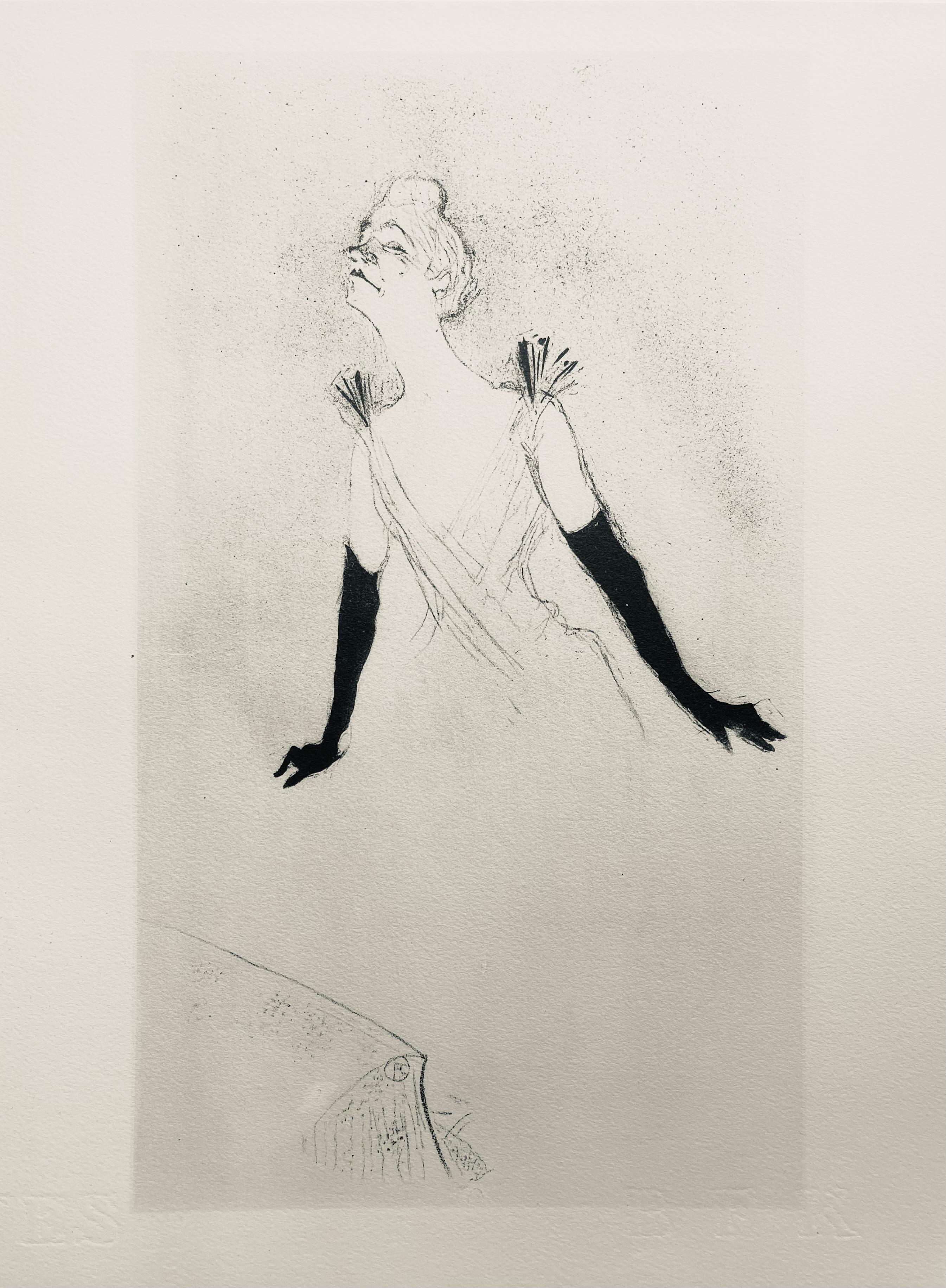 Lithograph and stencil on vélin Rives BFK paper.  Unsigned and unnumbered, as issued. Good Condition; never framed or matted. Notes: From the folio, Yvette Guilbert vue par Toulouse-Lautrec, 1950. Published by Librairie Au Pont des Arts, Paris;
