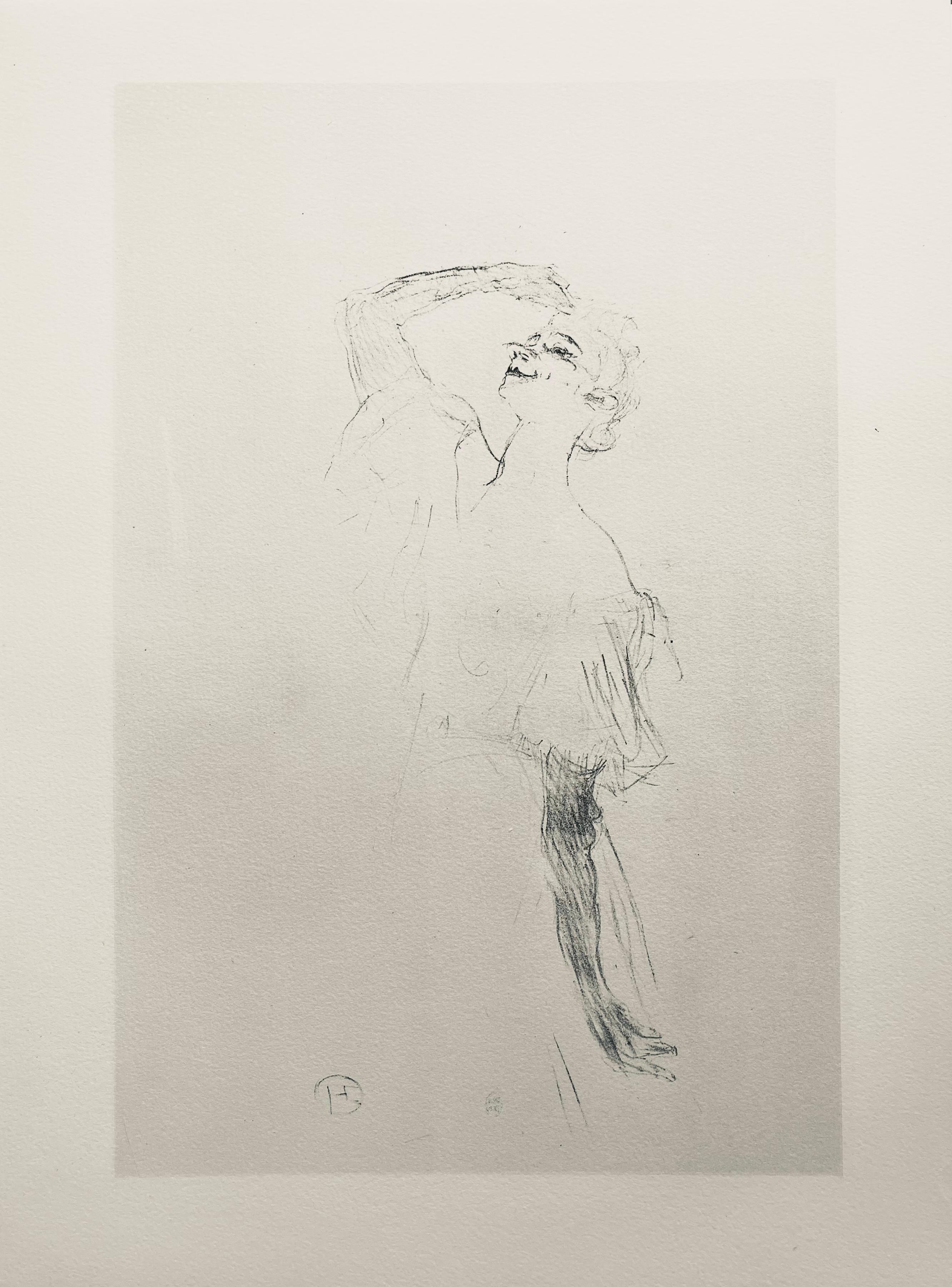 Lithograph and stencil on vélin Rives BFK paper.  Unsigned and unnumbered, as issued. Good Condition; never framed or matted. Notes: From the folio, Yvette Guilbert vue par Toulouse-Lautrec, 1950. Published by Librairie Au Pont des Arts, Paris;
