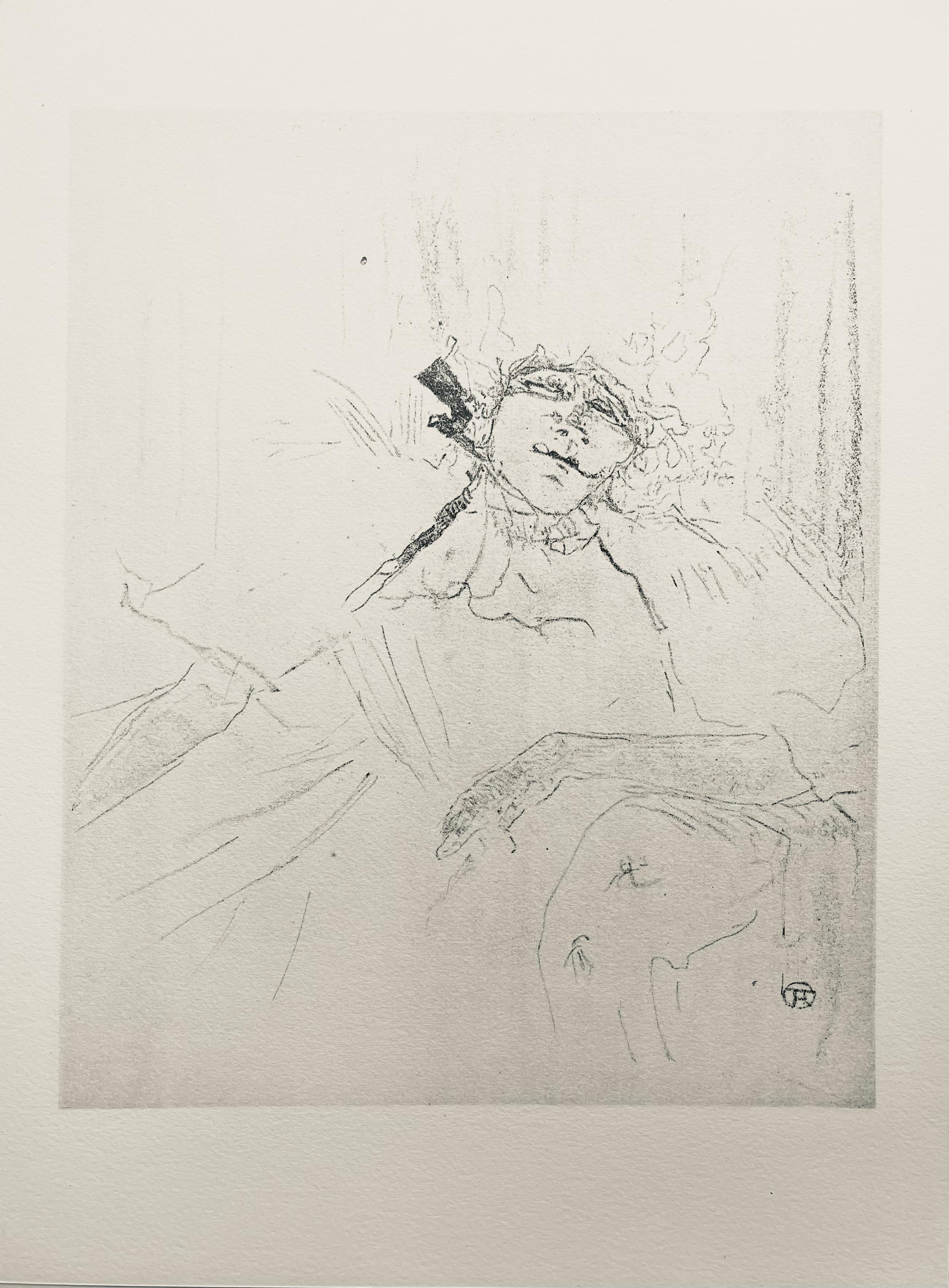 Lithograph and stencil on vélin Rives BFK paper.  Unsigned and unnumbered, as issued. Good Condition; never framed or matted. Notes: From the folio, Yvette Guilbert vue par Toulouse-Lautrec, 1950. Published by Librairie Au Pont des Arts, Paris;