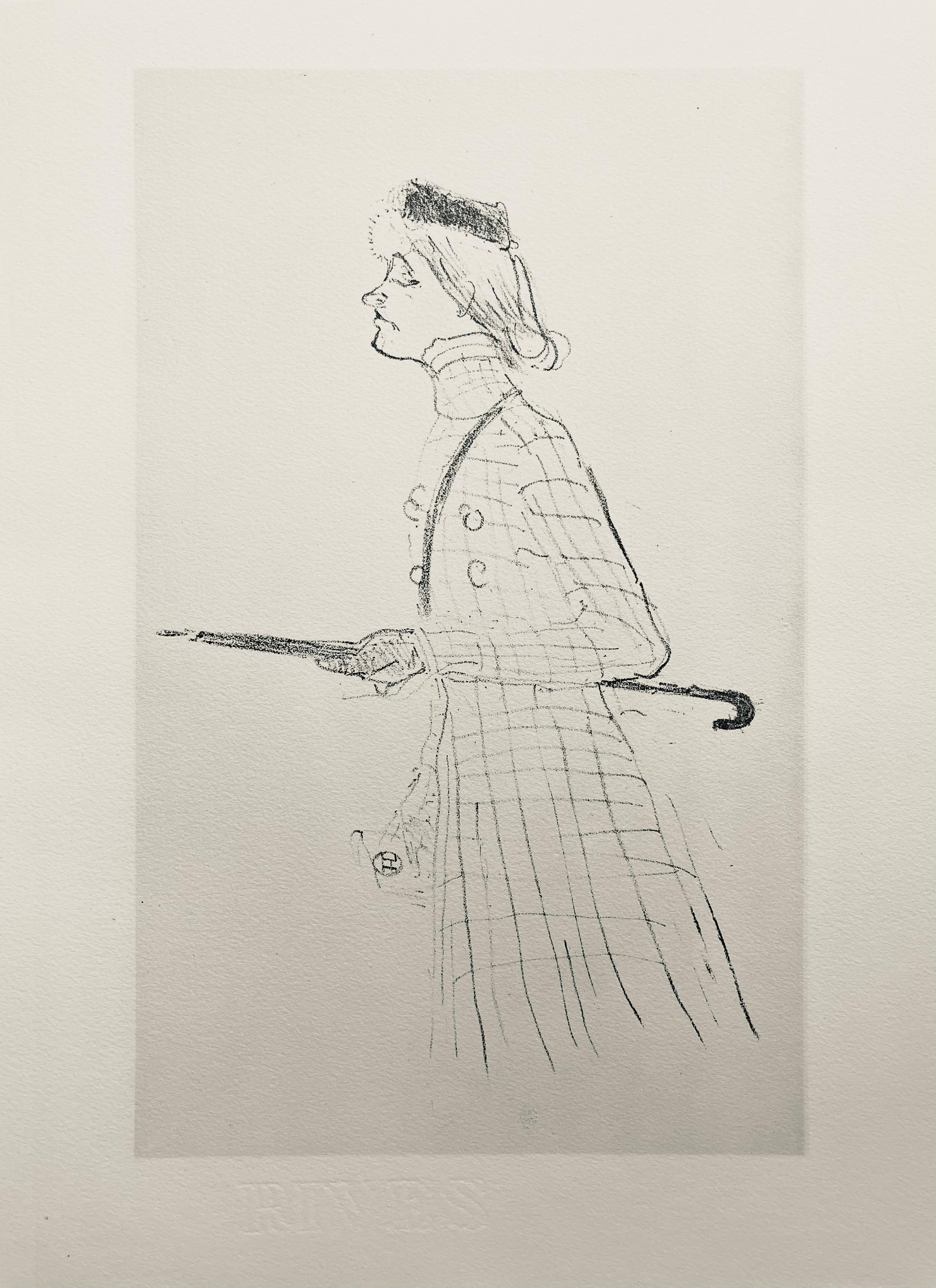 Toulouse-Lautrec, Composition, Yvette Guilbert vue de Toulouse-Lautrec (après) en vente 1