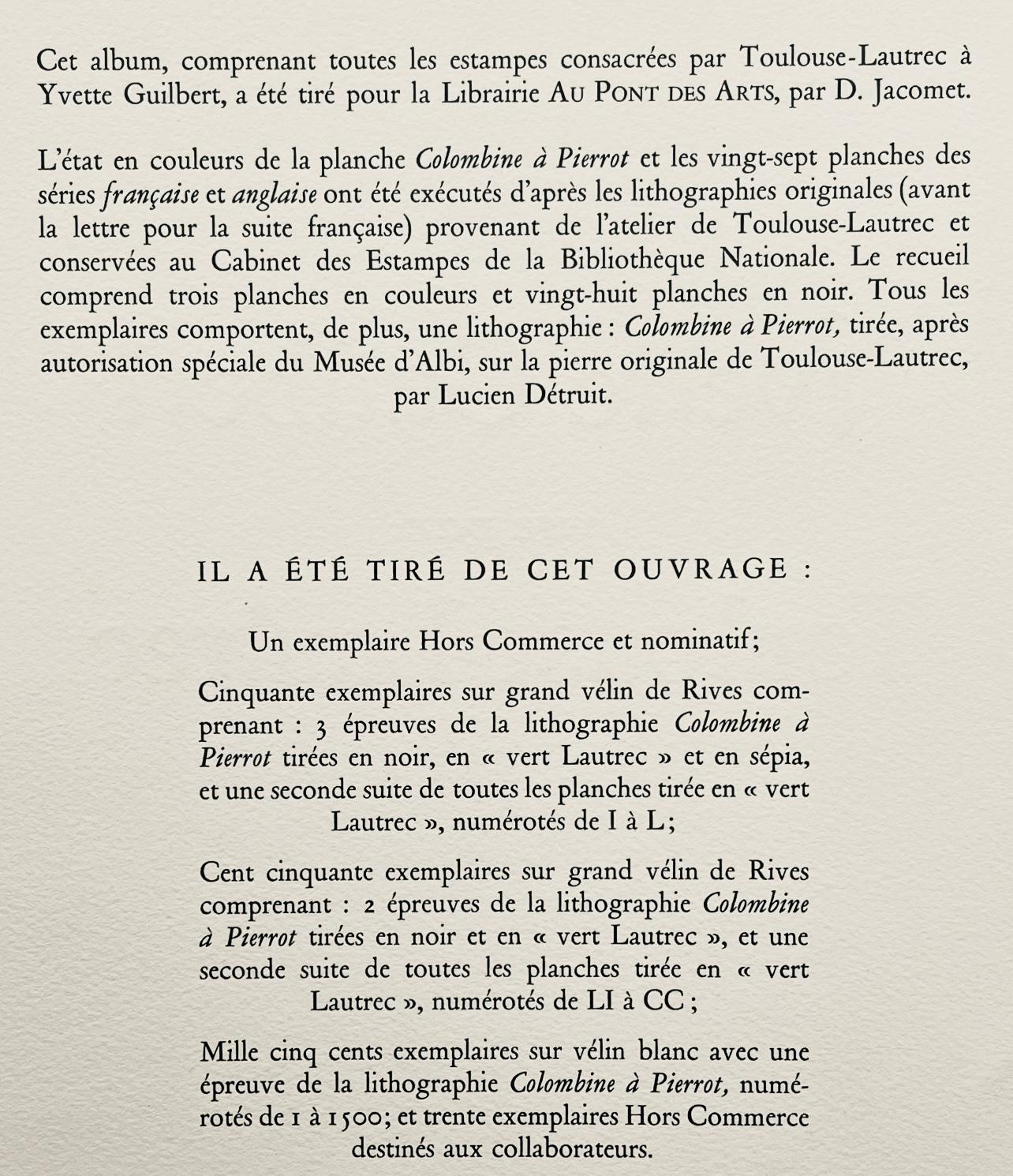 Toulouse-Lautrec, Composition, Yvette Guilbert vue de Toulouse-Lautrec (après) en vente 2