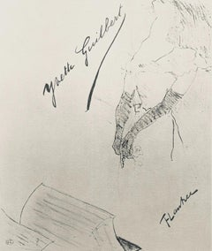 Vintage Toulouse-Lautrec, Composition, Yvette Guilbert vue par Toulouse-Lautrec (after)