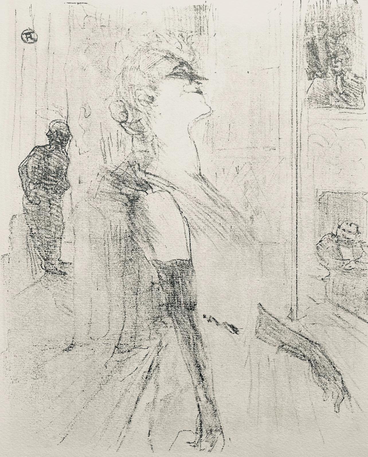 Henri de Toulouse-Lautrec Figurative Print - Toulouse-Lautrec, Composition, Yvette Guilbert vue par Toulouse-Lautrec (after)