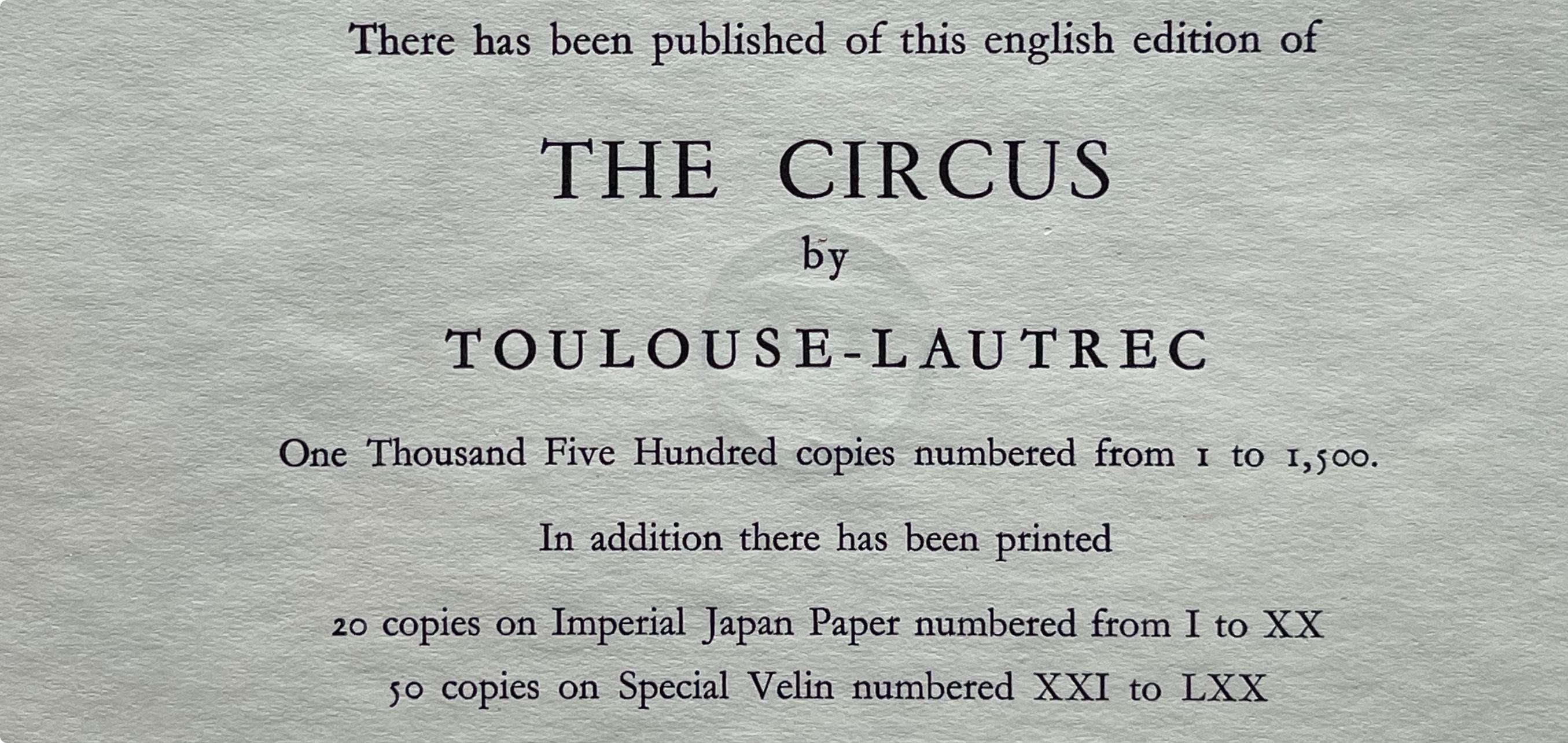 Toulouse-Lautrec, Dans les coulisses, Le cirque de Toulouse-Lautrec (après) en vente 3