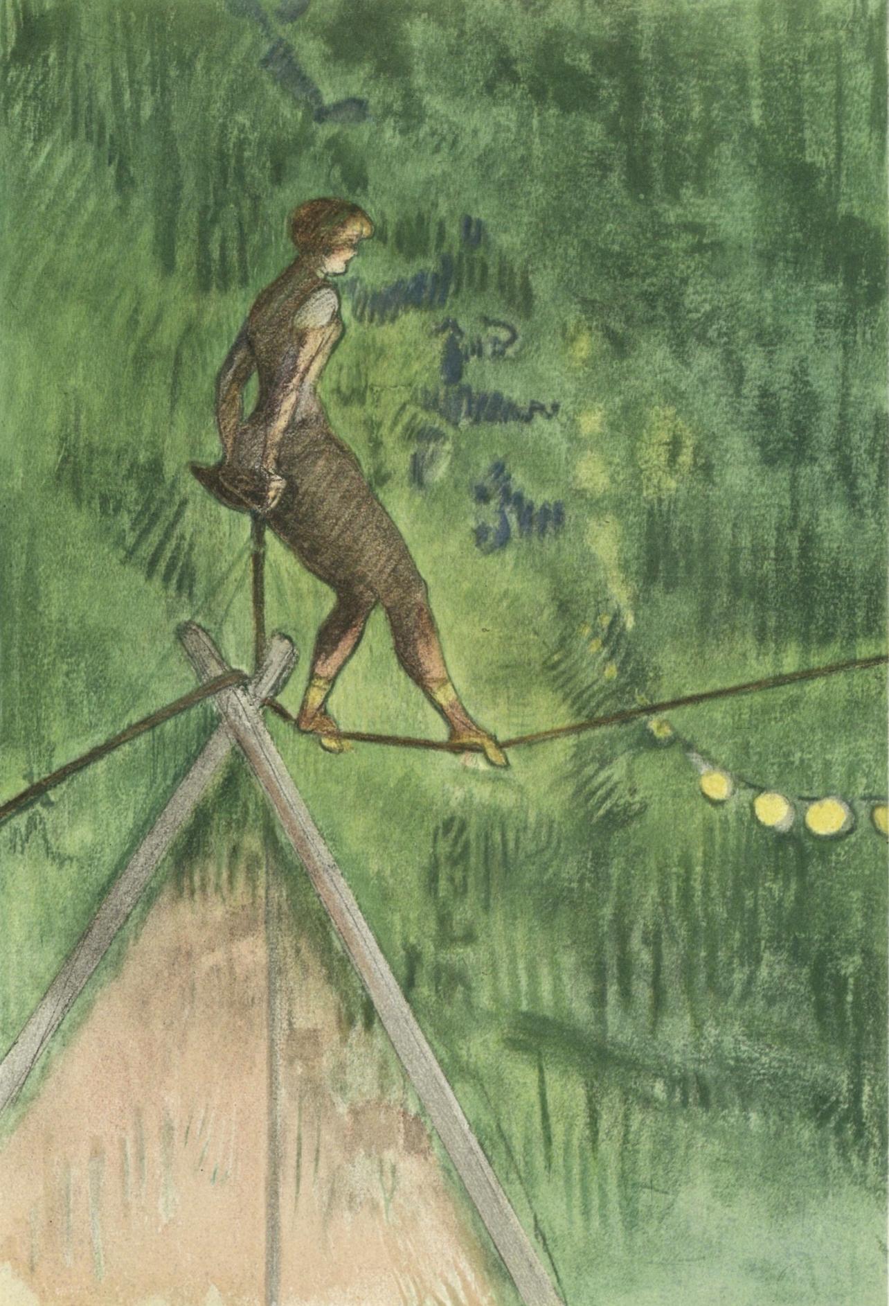 Landscape Print Henri de Toulouse-Lautrec - Toulouse-Lautrec, Danseuse de corde, Le cirque de Toulouse-Lautrec (après)