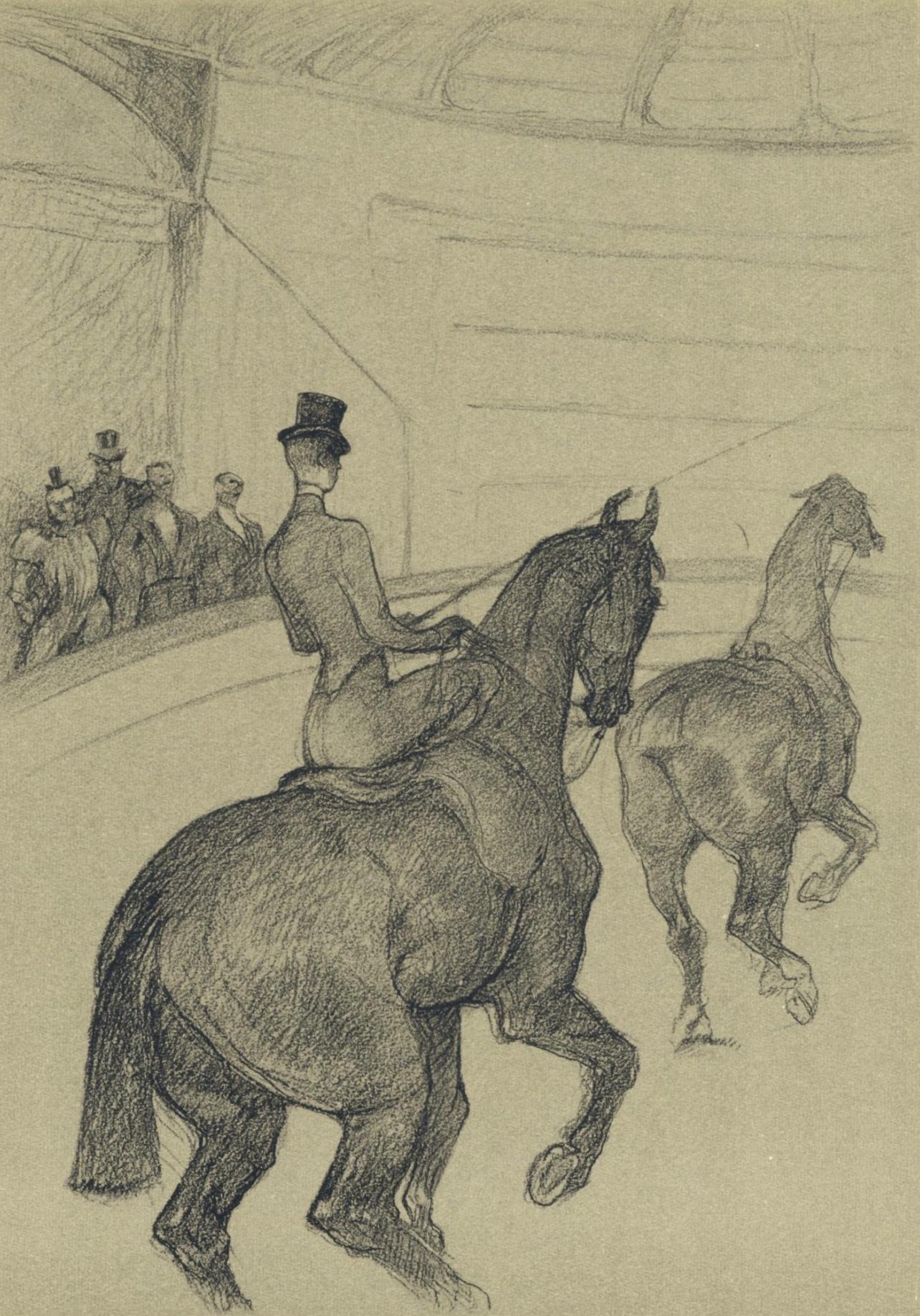 Figurative Print Henri de Toulouse-Lautrec - Toulouse-Lautrec, Écuyère de haute école, Le Cirque de Toulouse-Lautrec (d'après)