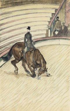 Vintage Toulouse-Lautrec, Ecuyere de haute ecole, The Circus by Toulouse-Lautrec (after)