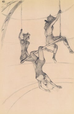 Vintage Toulouse-Lautrec, Le trapeze volant, The Circus by Toulouse-Lautrec (after)