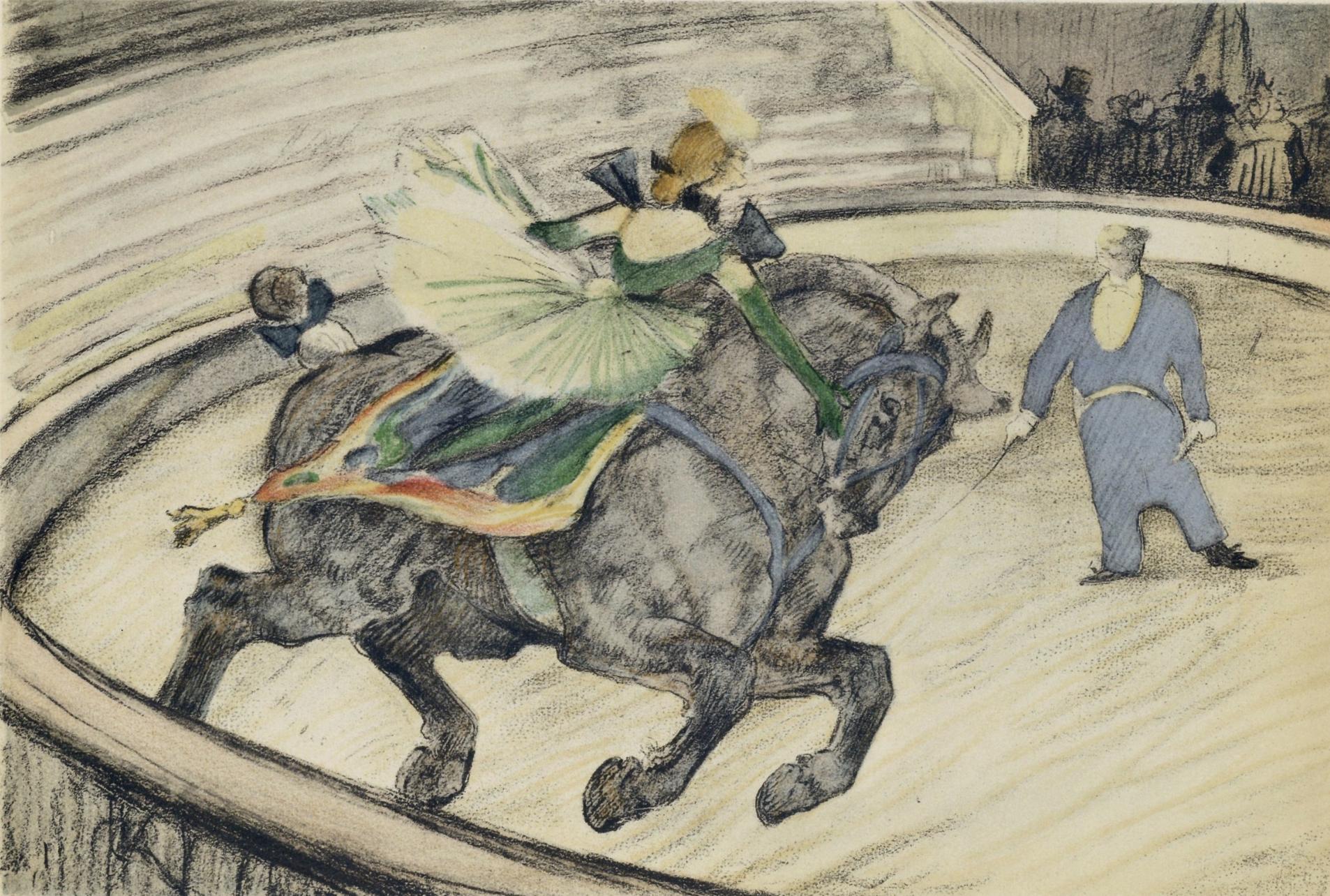 Landscape Print Henri de Toulouse-Lautrec - Toulouse-Lautrec, Travail sur le panneau, Le cirque de Toulouse-Lautrec (après)