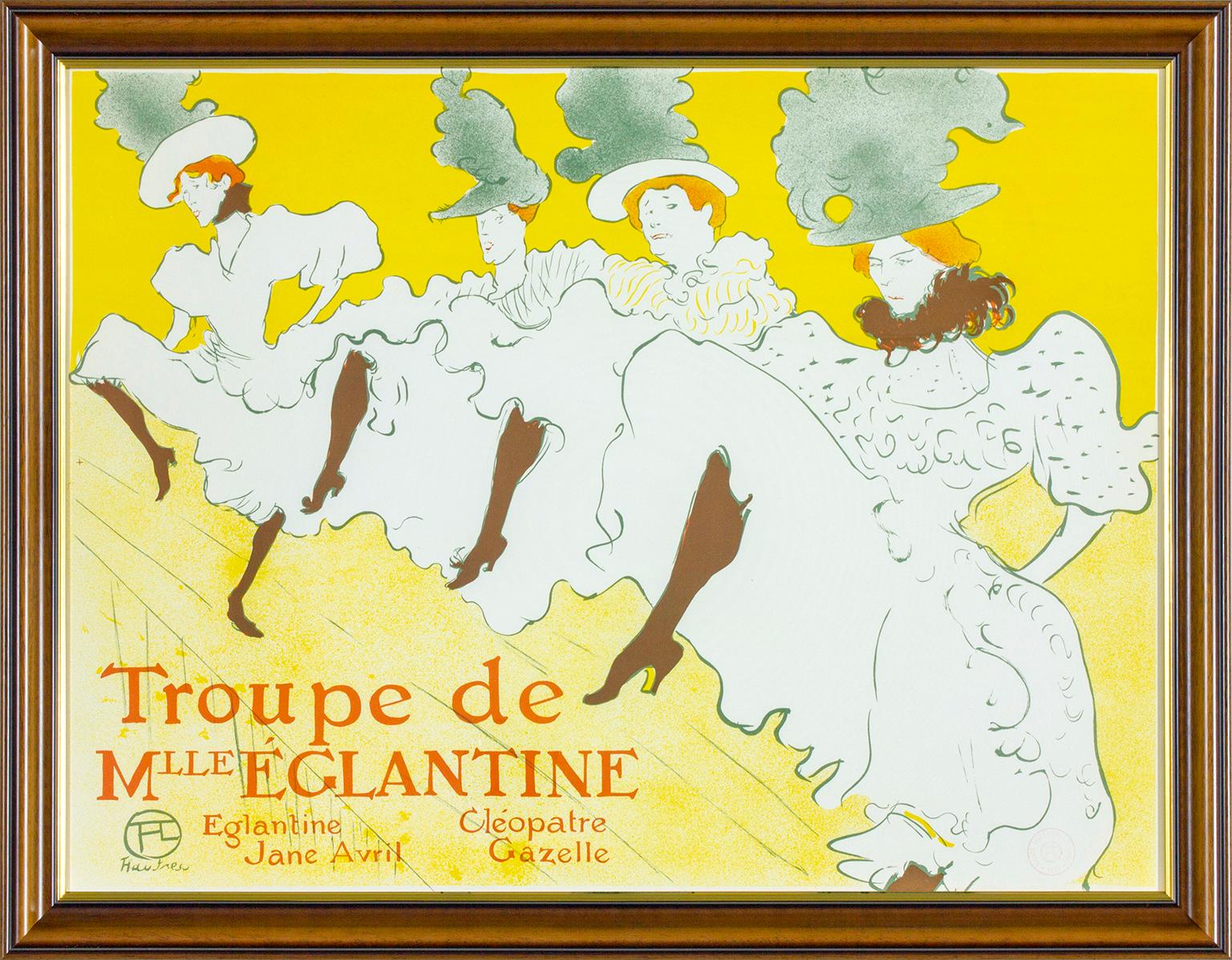 Henri de Toulouse-Lautrec Figurative Print – „Troupe de M'lle Eglantine“ Plakat in limitierter Auflage, Albi Museum, 1974