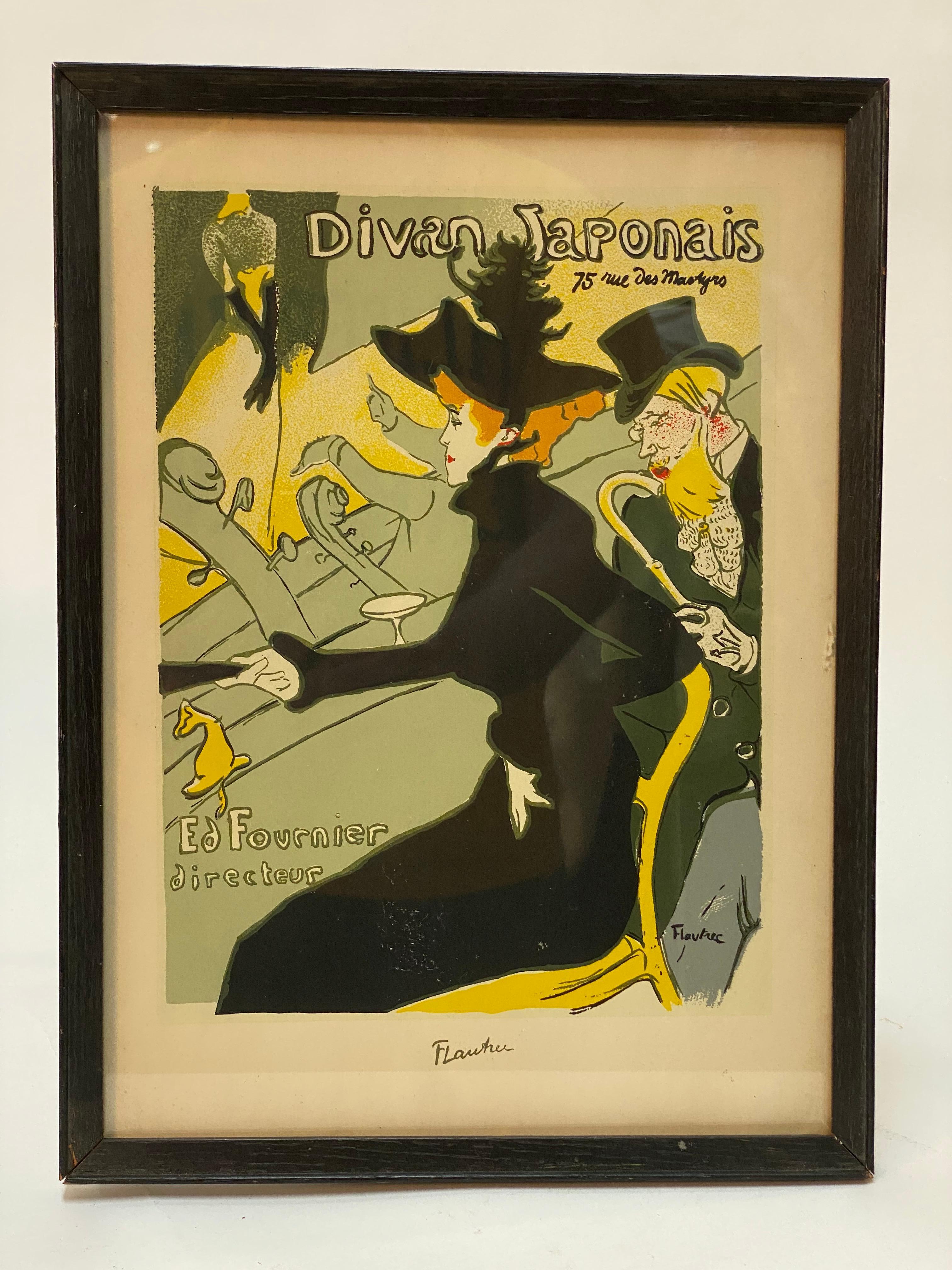 Verre Des sérigraphies Henri de Toulouse-Lautrec, ensemble de cinq en vente