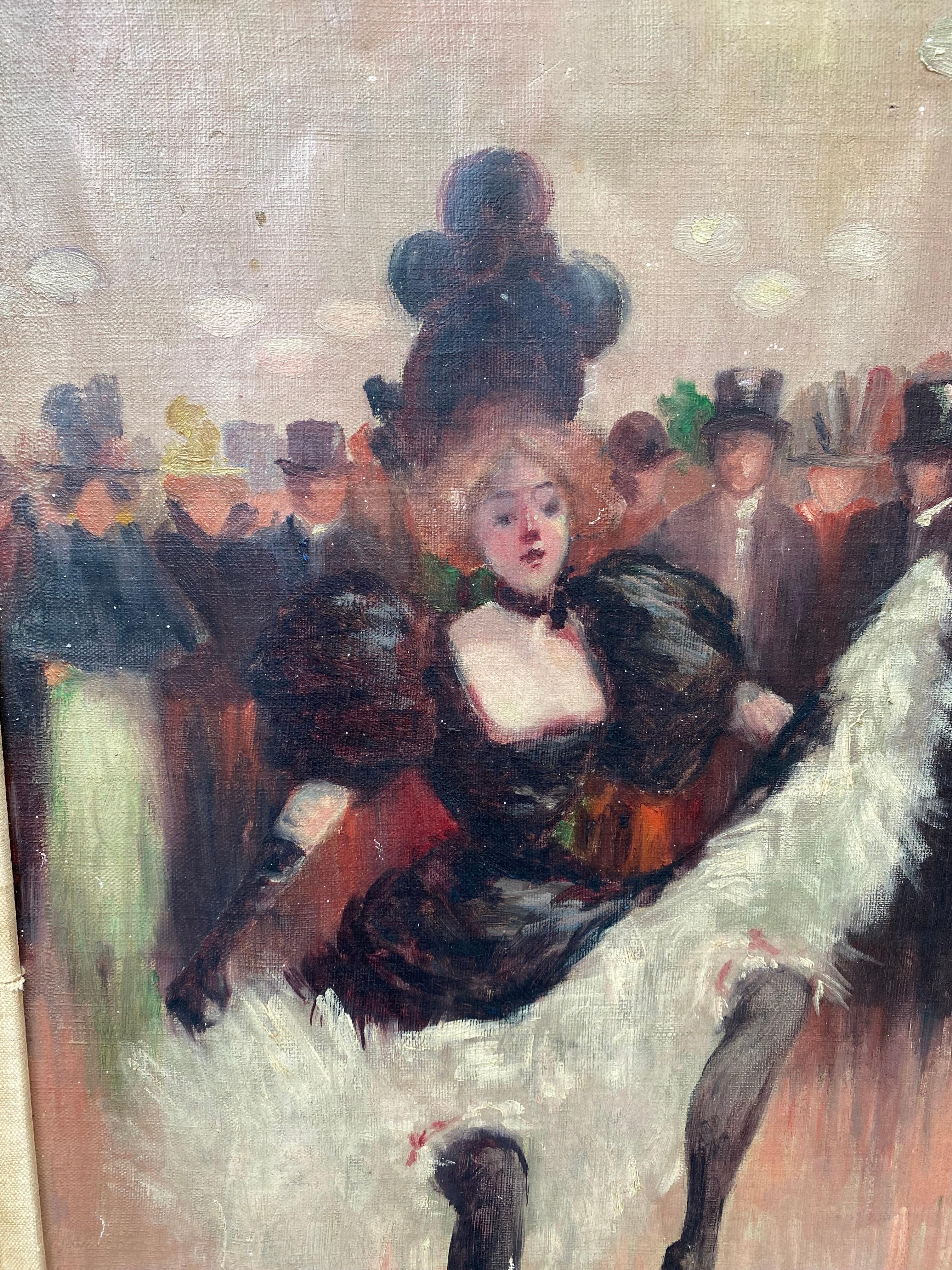 Henri de Toulouse-Lautrec style dance hall girl. Nice quality with a great look!