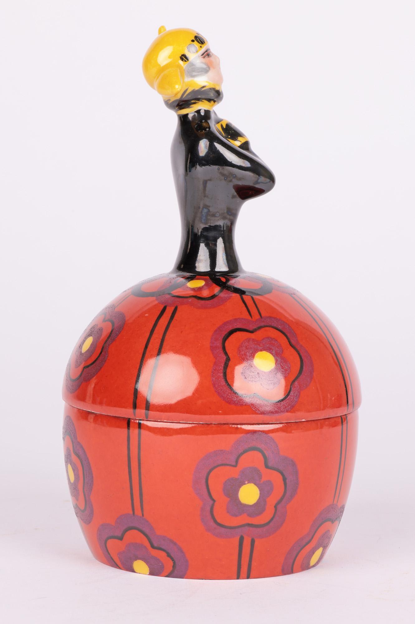 Henri Delcourt French Art Deco Porcelain Figural Bonbonnerie For Sale 8