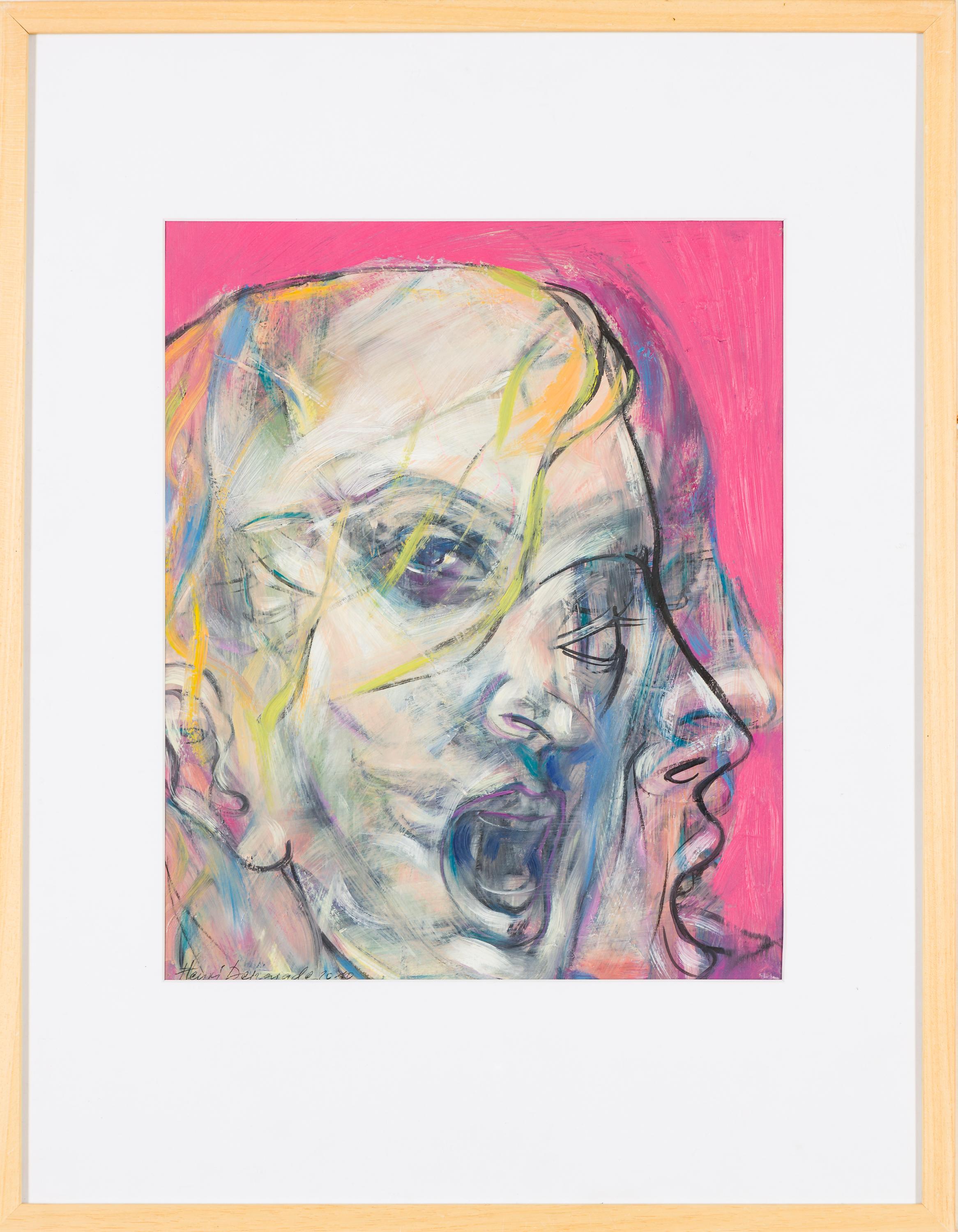 Kopf-2 (Triptychon) - Abstract Painting Marrone di Henri Deparade