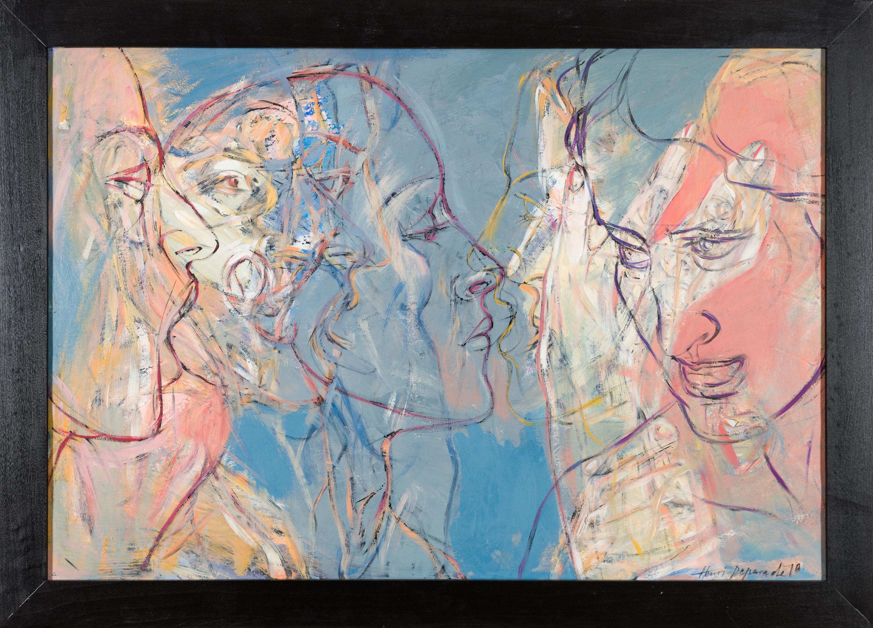 Teseo - Abstract Painting Grigio di Henri Deparade