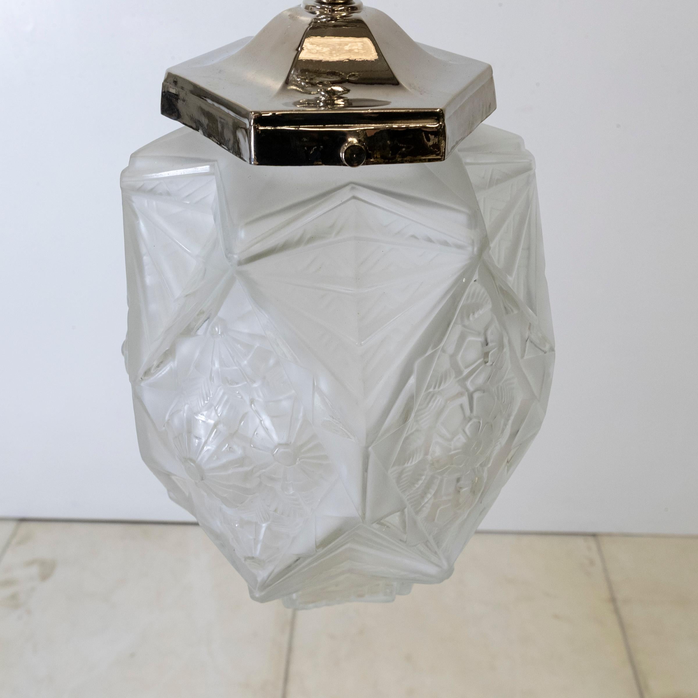Henri Dieupart Abstract Art Deco Bird Bowl Pendant Light For Sale 4