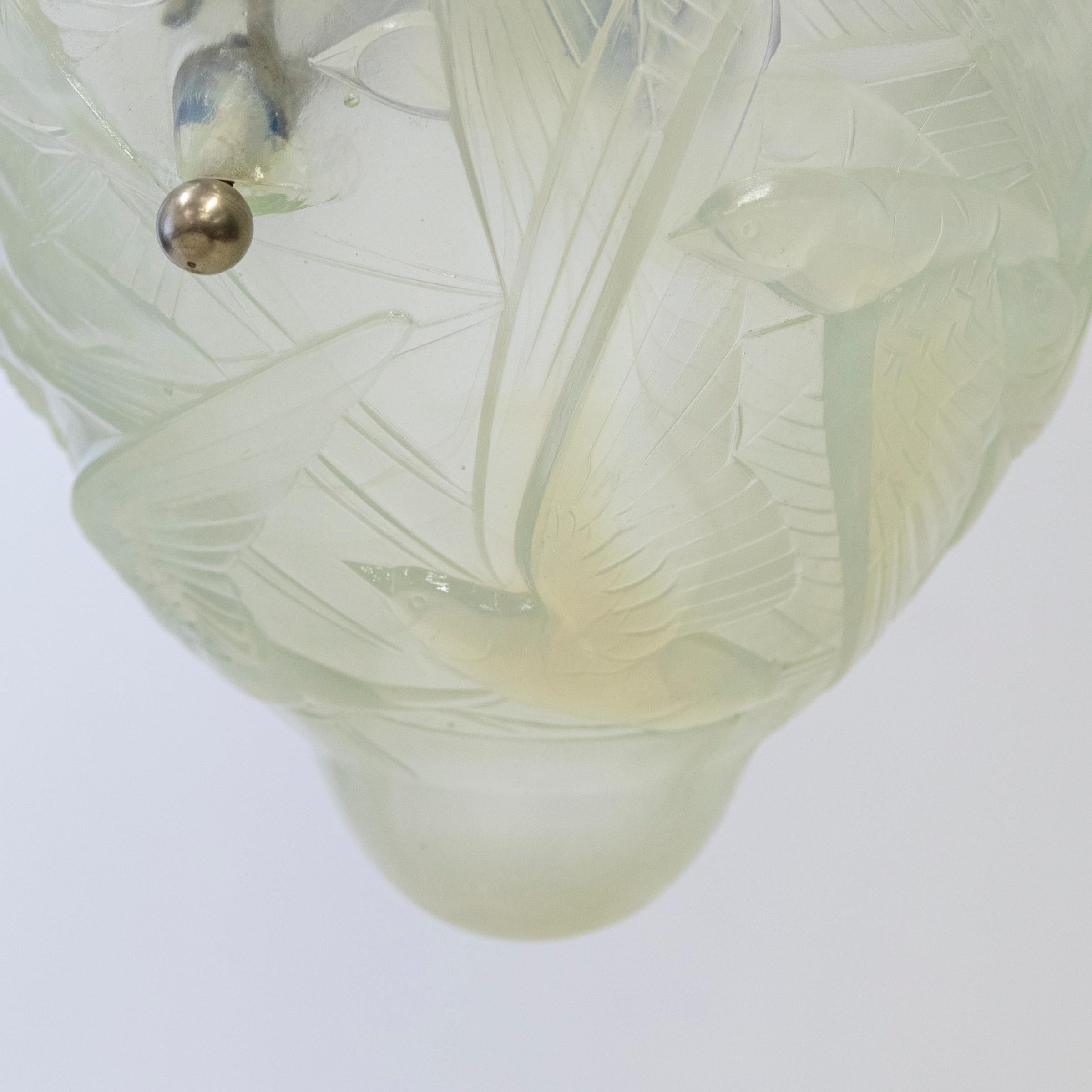 Henri Dieupart Abstract Art Deco Bird Bowl Pendant Light For Sale 6