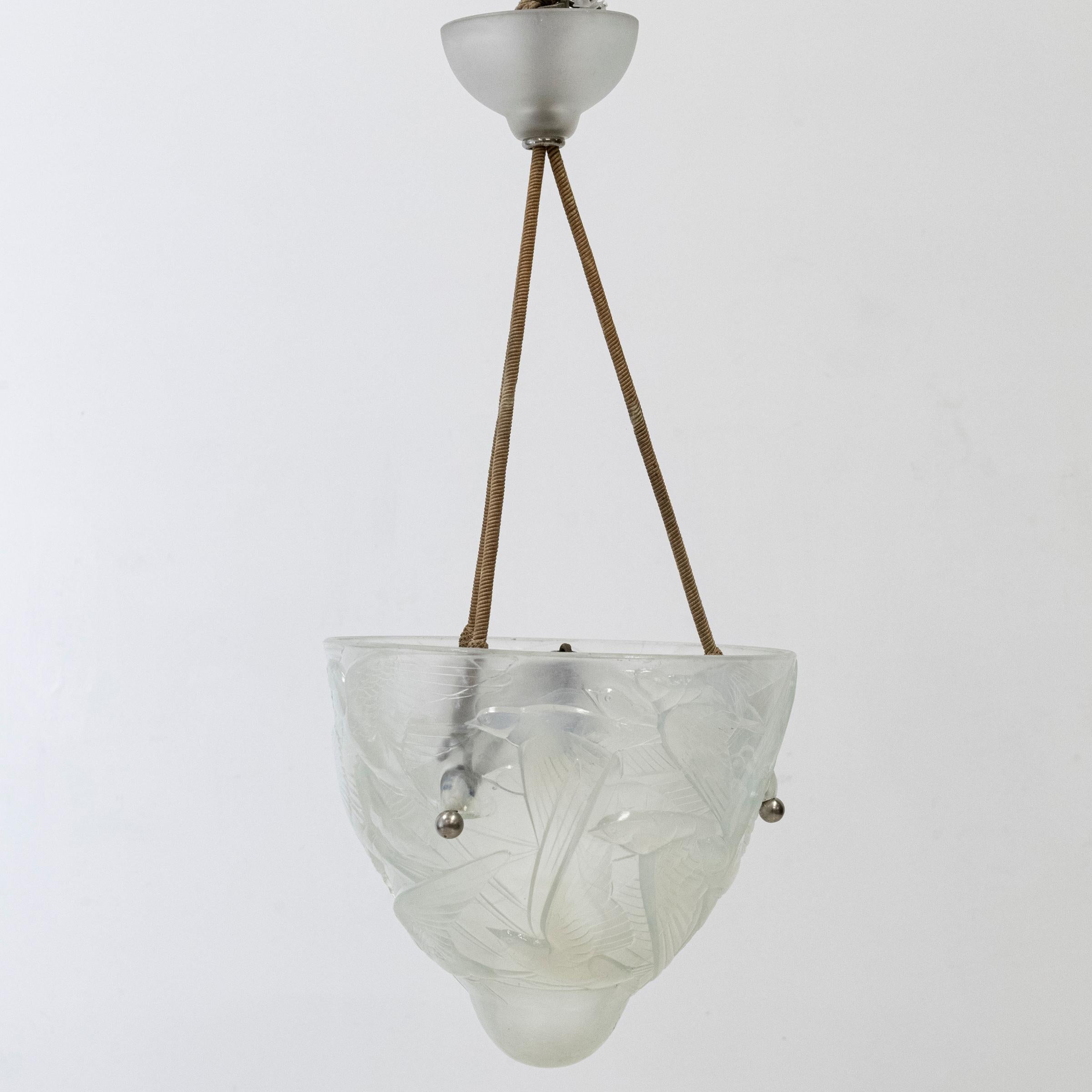 Henri Dieupart Abstract Art Deco Bird Bowl Pendant Light For Sale 10