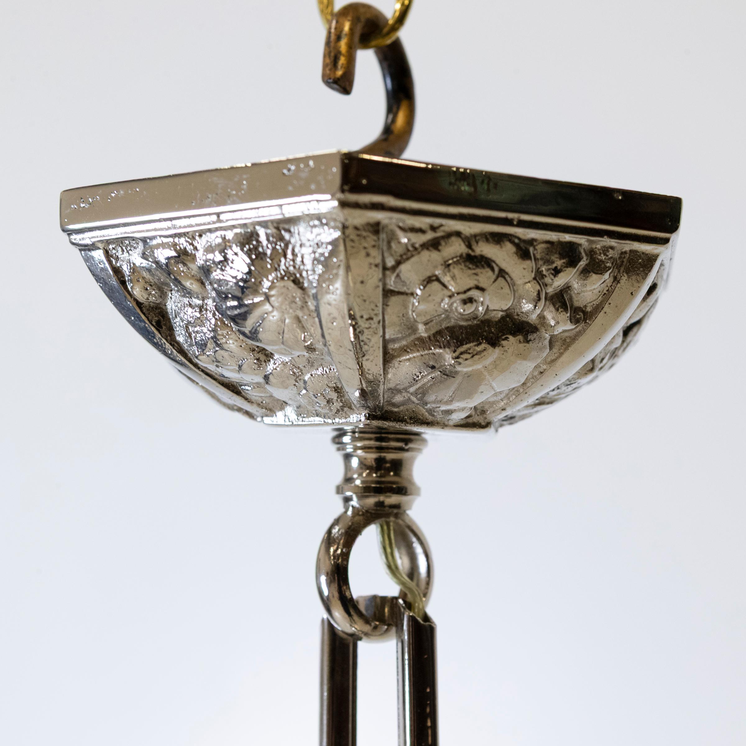 Henri Dieupart Abstract Art Deco Bird Bowl Pendant Light For Sale 2