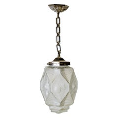 Henri Dieupart Abstract Art Deco Bird Bowl Pendant Light