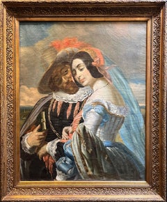 "Galantes Paar" par Henri Druard - Huile sur toile - 100x81 cm