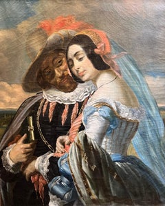 "Galantes Paar" von Henri Druard - Öl auf Leinwand - 100x81 cm