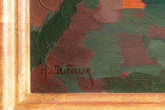 Vibrant Haitian Landscape with Figures on a Red Earth Path
