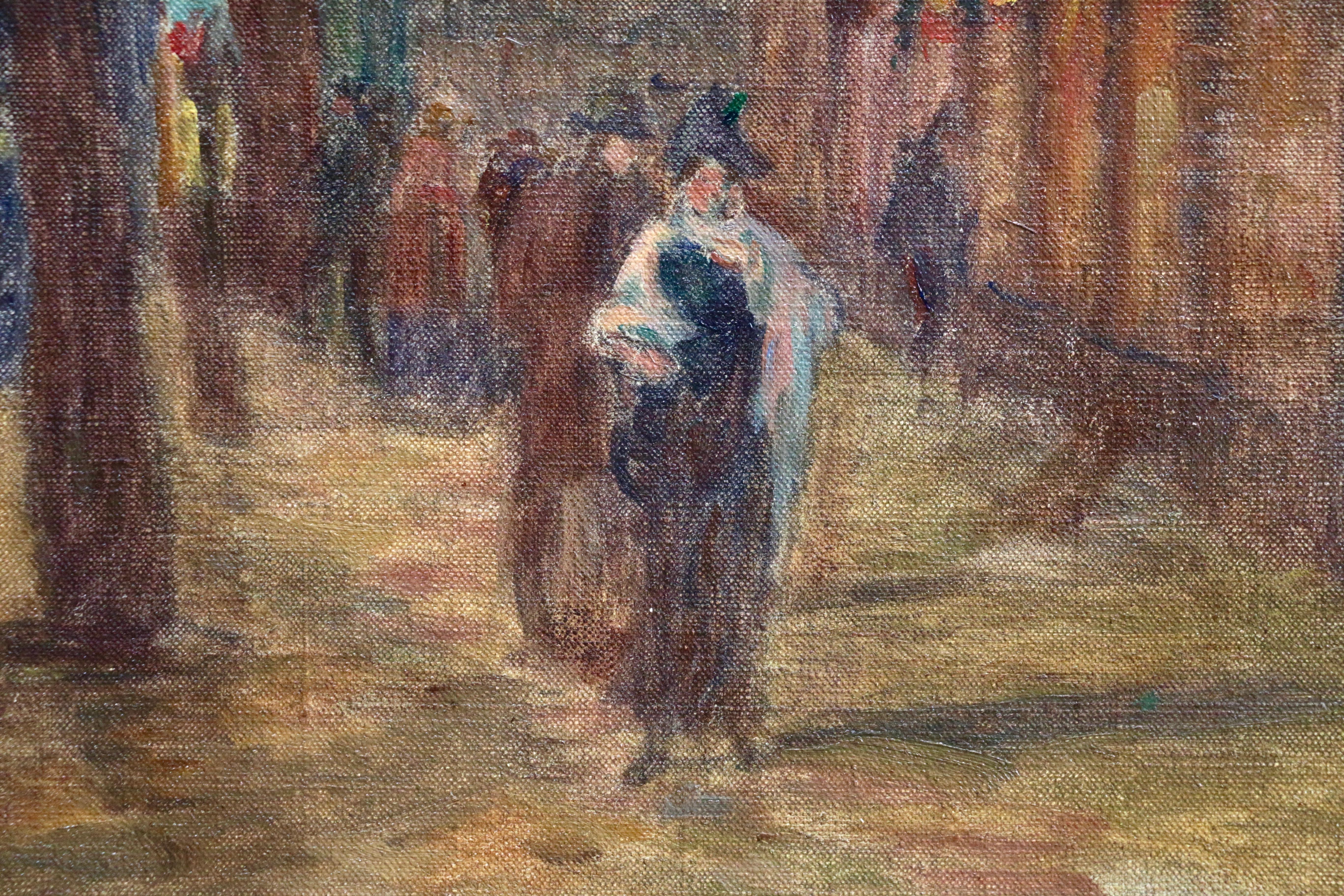 Avenue De L'Opera - Paris - Night - Figures in Street Scene by Henri Duhem 2