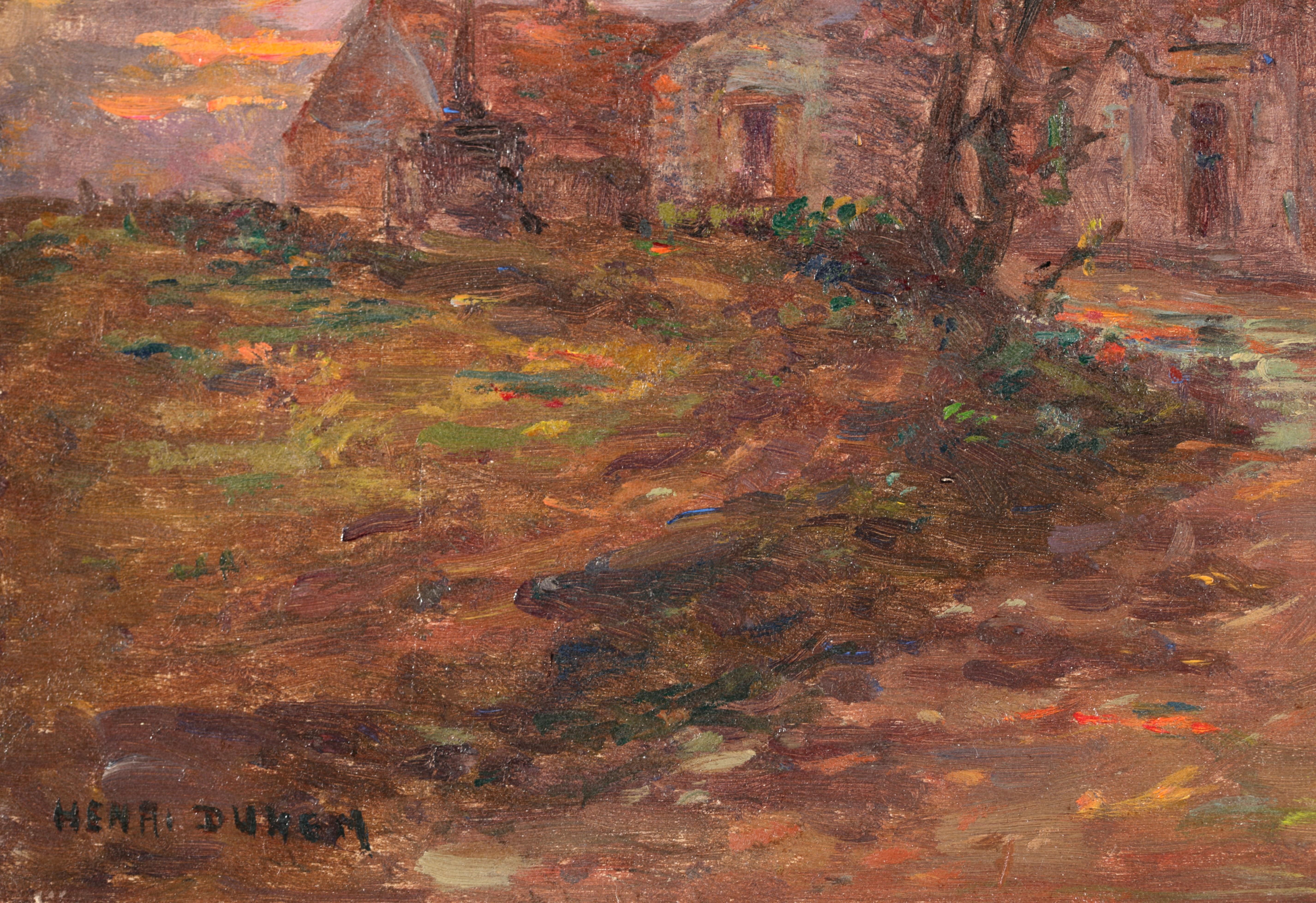 Crepuscule - French Impressionist Oil, Night Landscape by Henri Duhem For Sale 5