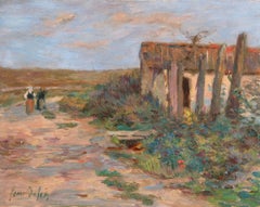 Femmes dans le paysage - Impressionist Oil, Figures in Landscape by Henri Duhem