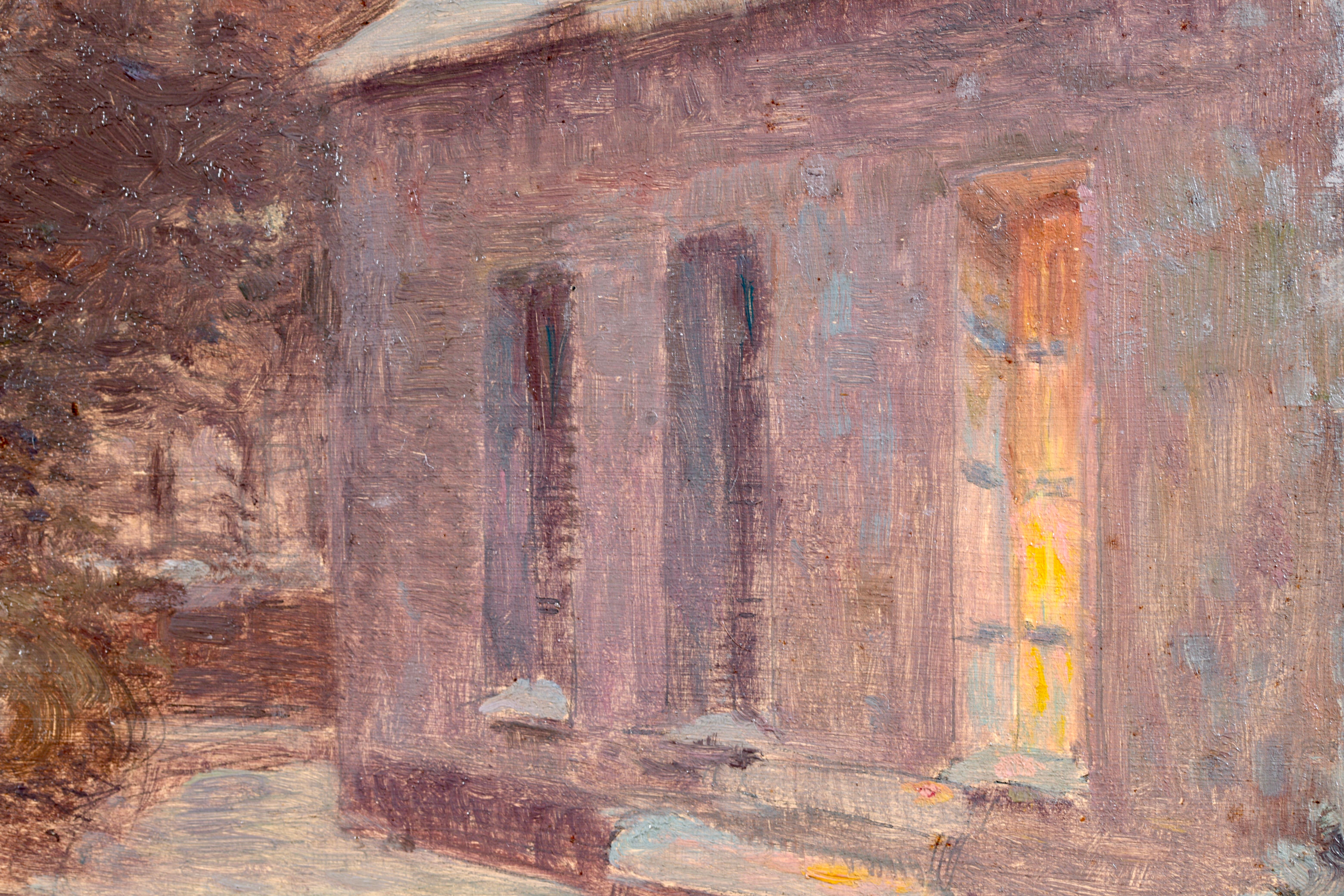 Impressionistisches lgemlde, Schneewittchen-Winterlandschaft von Henri Duhem, Fevrier 1907 im Angebot 8