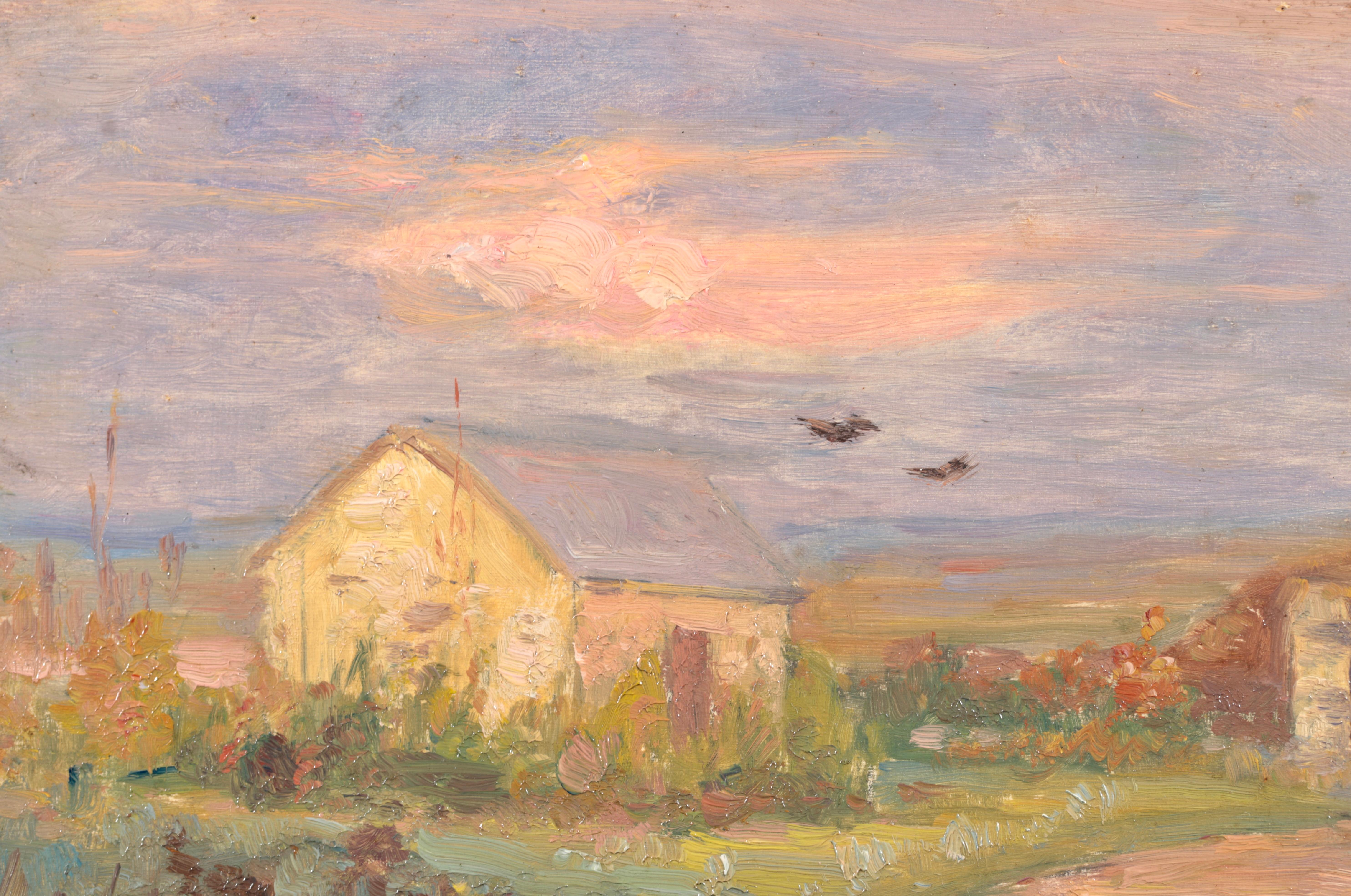 Figure sur un chemin - Huile impressionniste, Figure dans un paysage d'Henri Duhem en vente 4