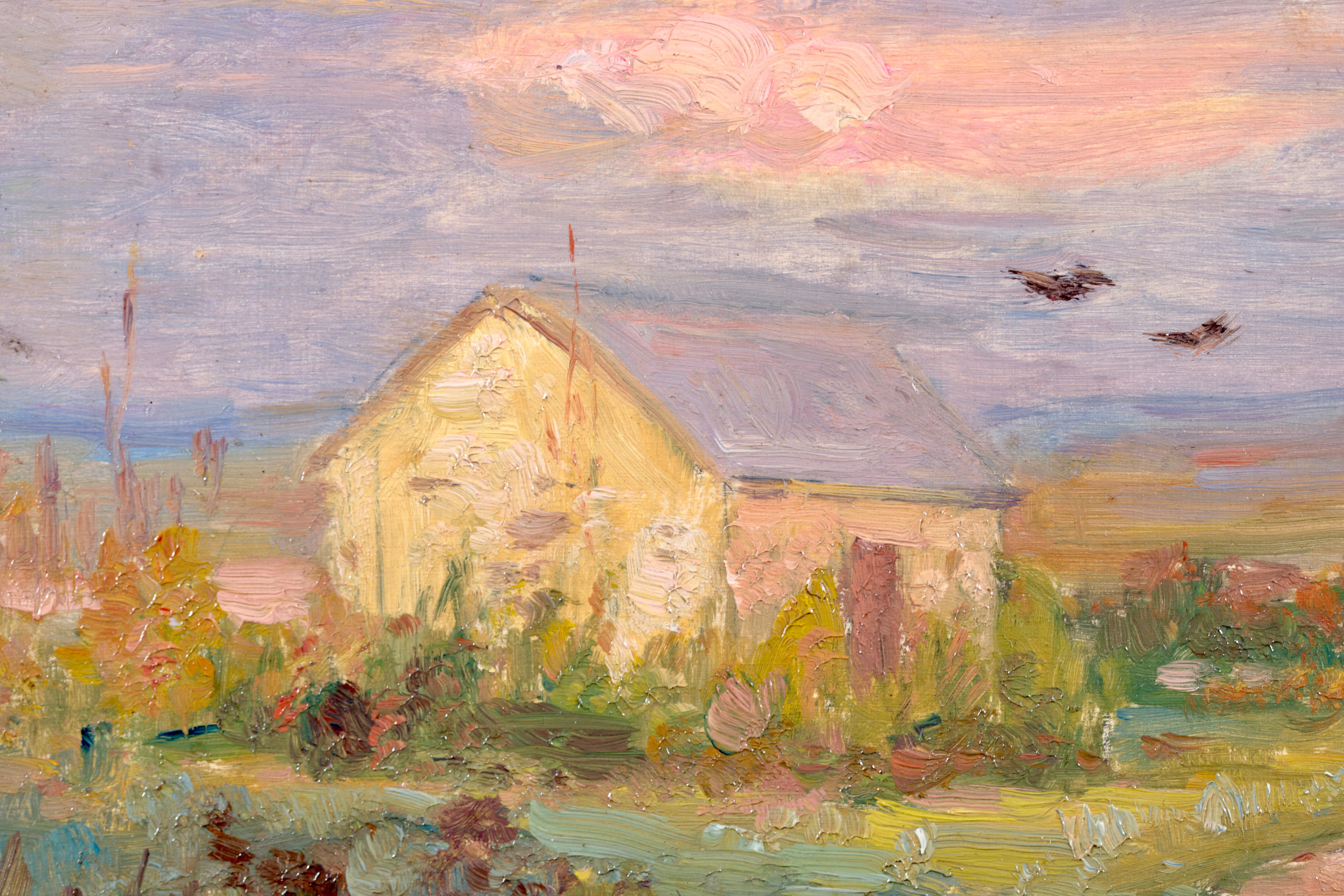 Figure sur un chemin - Huile impressionniste, Figure dans un paysage d'Henri Duhem en vente 6