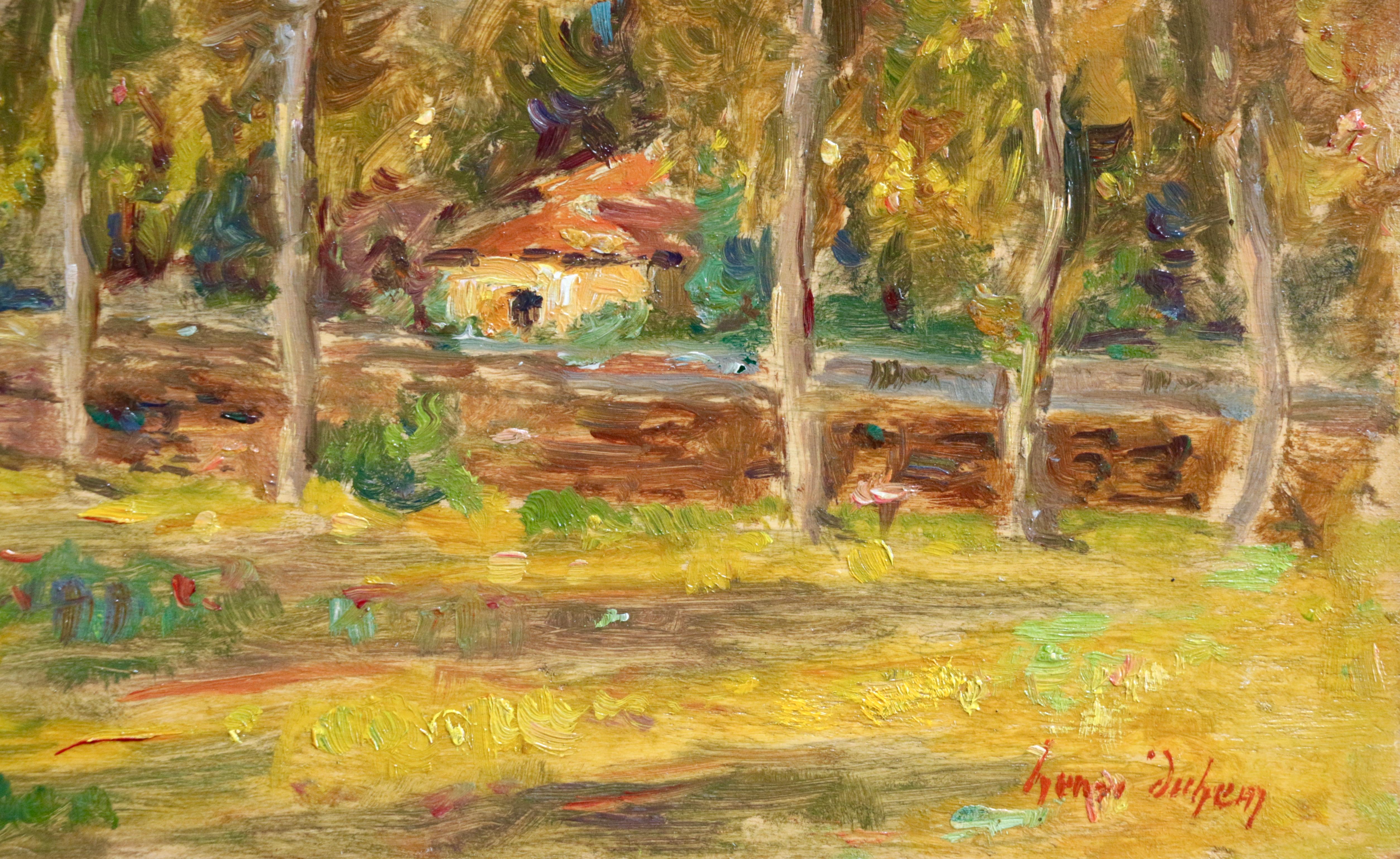 In the Lot Valley - Impressionist Oil, Figure in Landscape by Henri Duhem 2