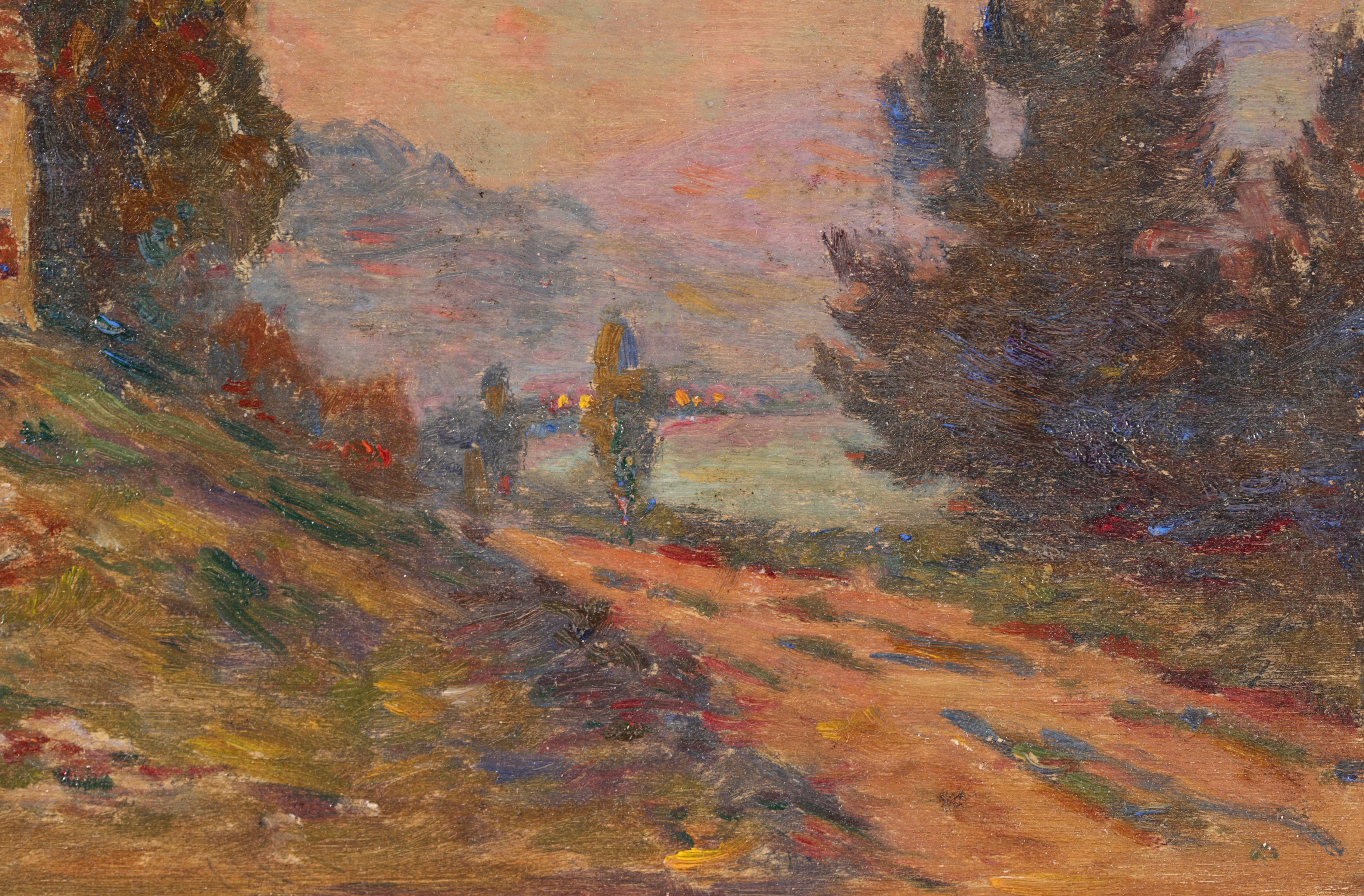 Lac De Geneve - French Impressionist Oil, Night Landscape by Henri Duhem 2