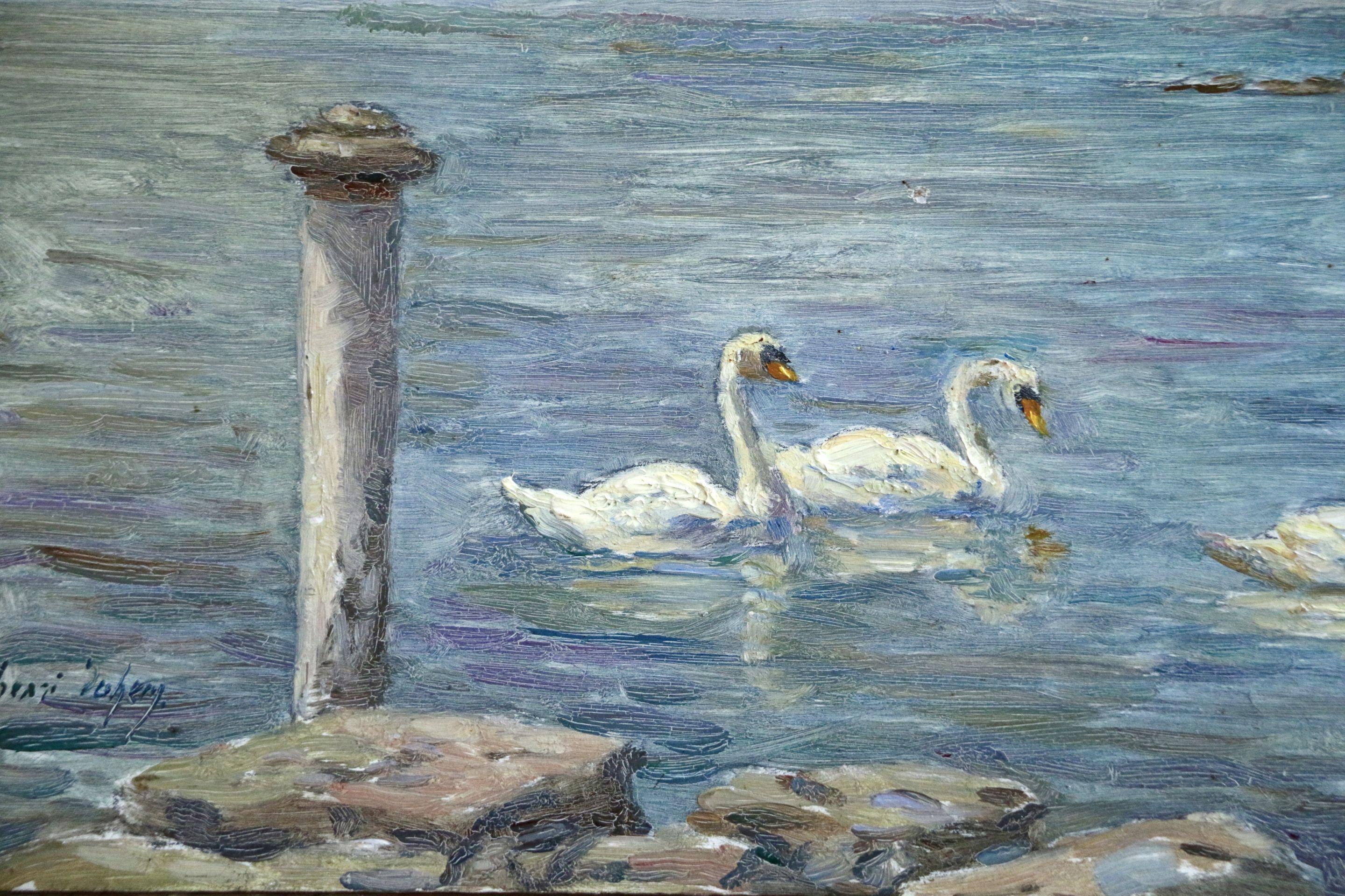 Lac Montreux - Impressionist Painting by Henri Duhem