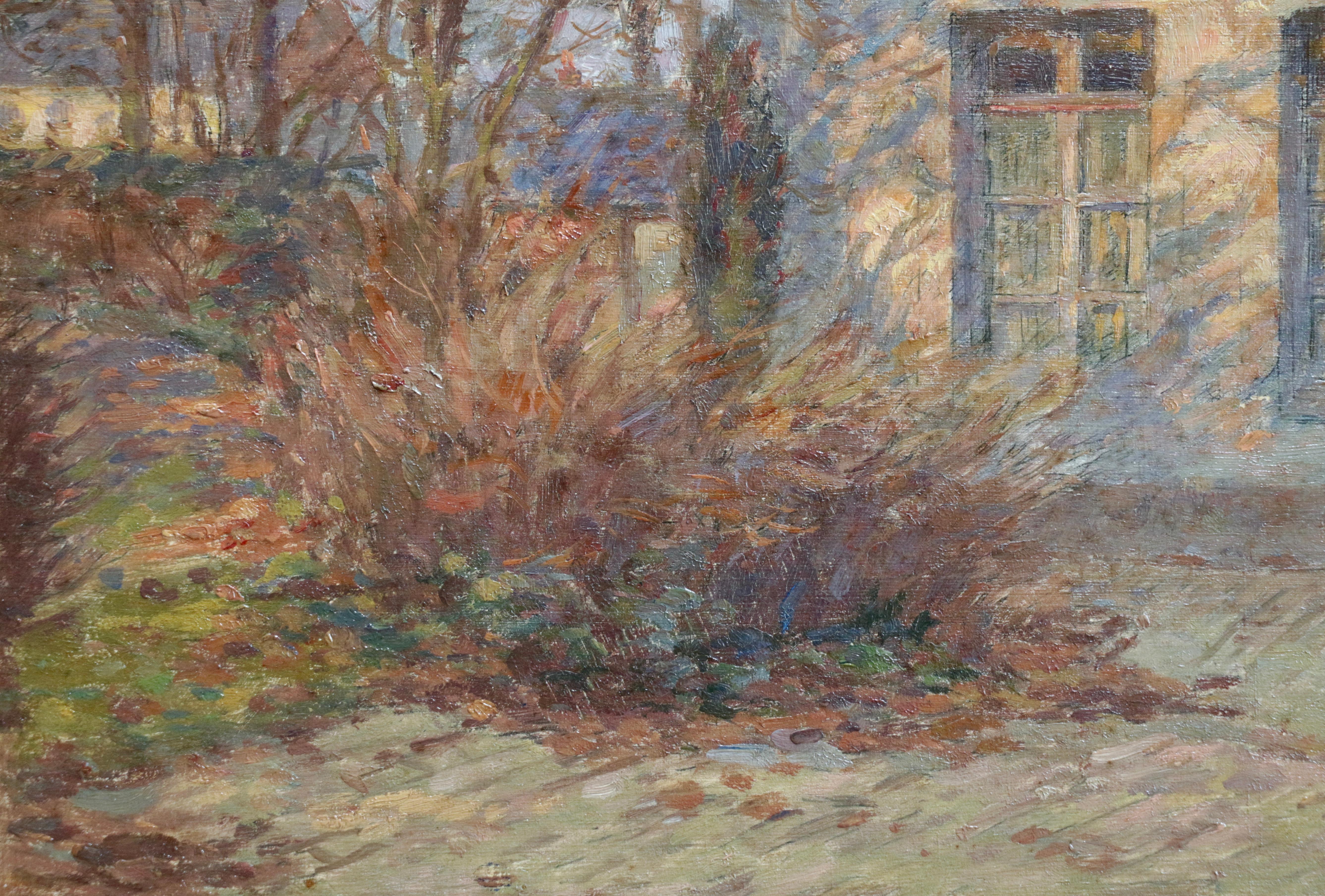 Last Light - French Impressionist Oil, Garden Landscape by Henri Duhem For Sale 3