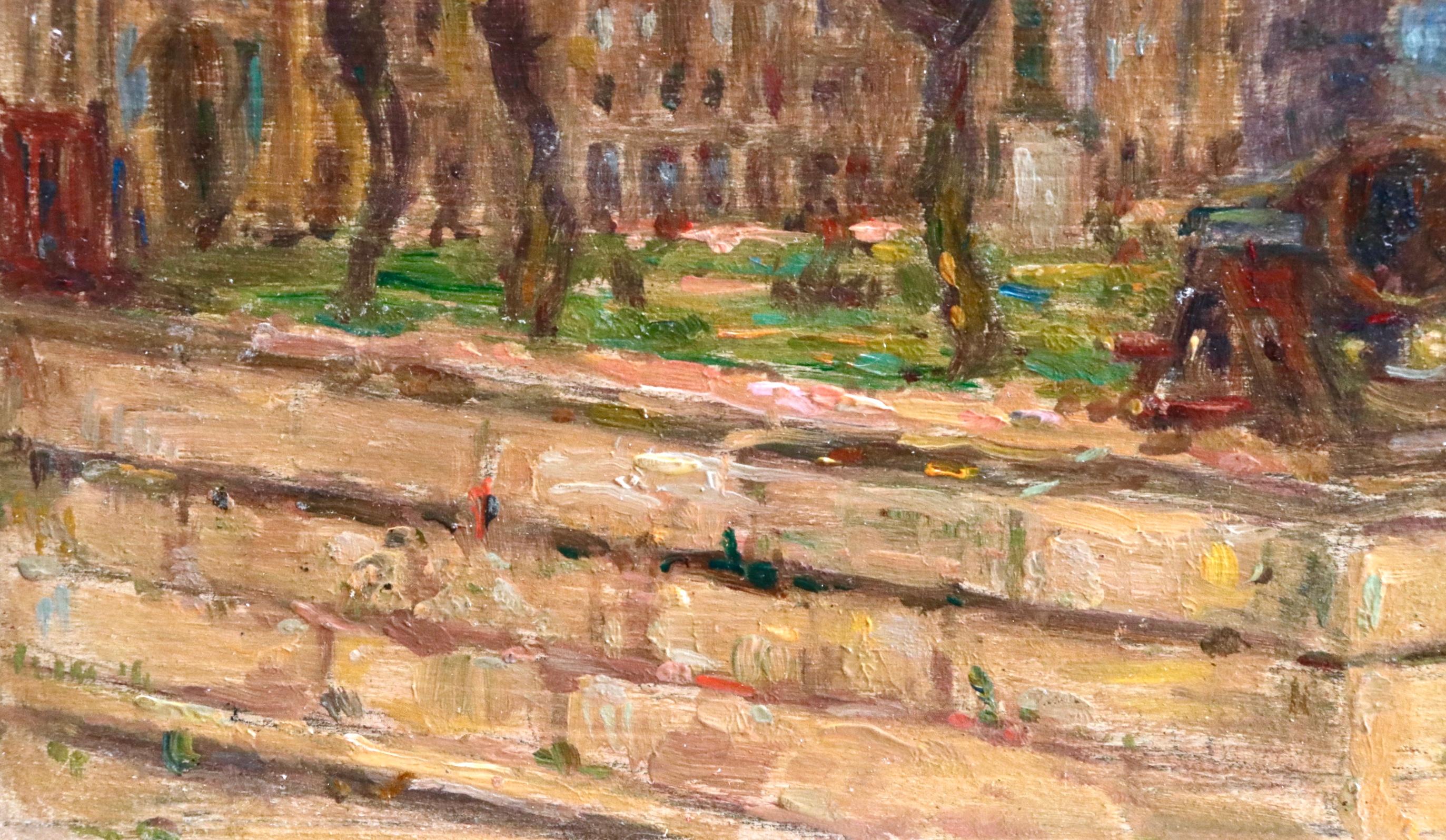 Les Invalides - Parigi - Olio del XIX secolo, Paesaggio urbano di Henri Duhem 4