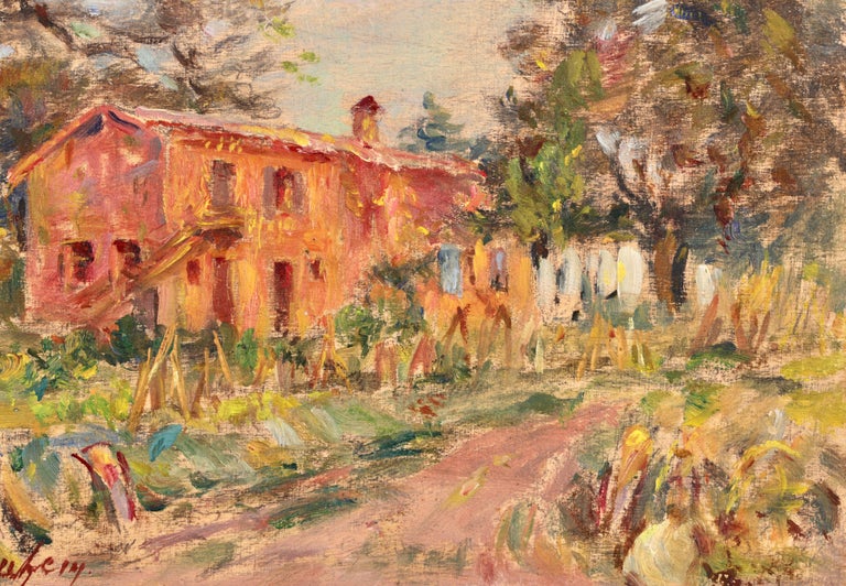 Maison dans le paysage - Impressionist Oil, House in Landscape by Henri Duhem For Sale 4