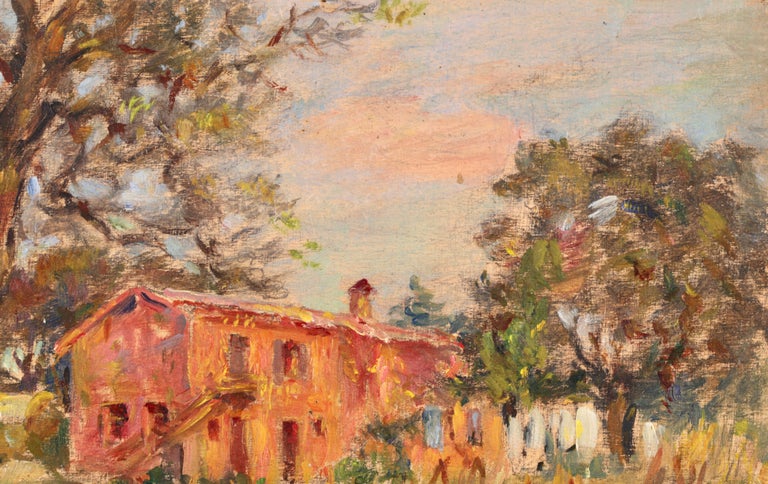 Maison dans le paysage - Impressionist Oil, House in Landscape by Henri Duhem For Sale 5
